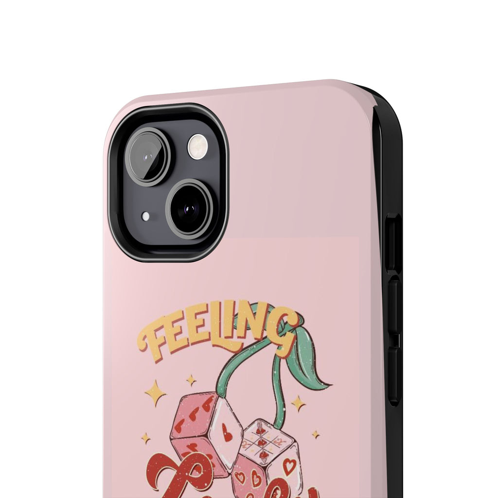 Feeling Lucky Phone Case — Pink Retro Dice Cherry Design