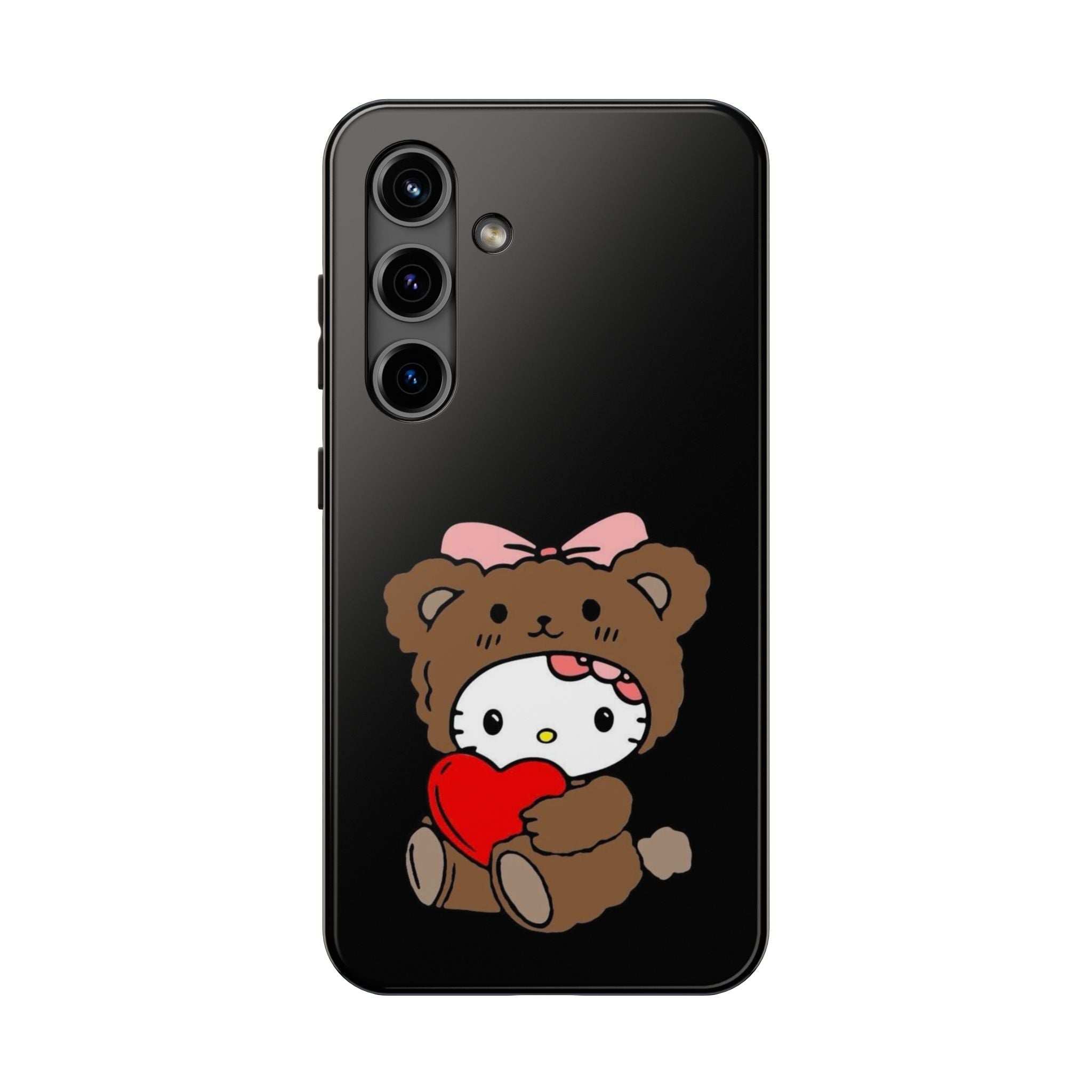 Cute Hello Kitty Bear Heart Tough Phone Case — Protective Cute Cartoon iPhone Cover