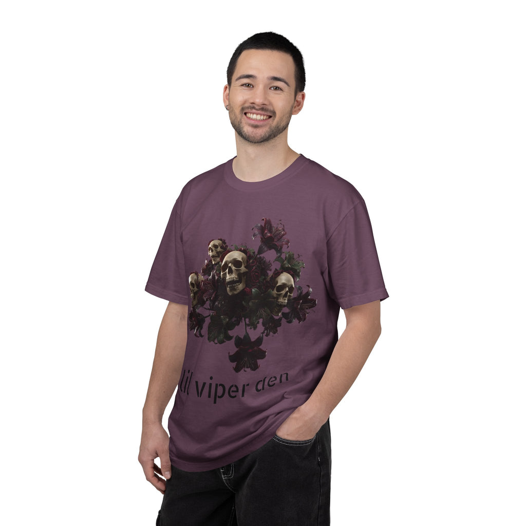 Lil Viper Den Skull Floral Tee — Gothic Graphic T-Shirt