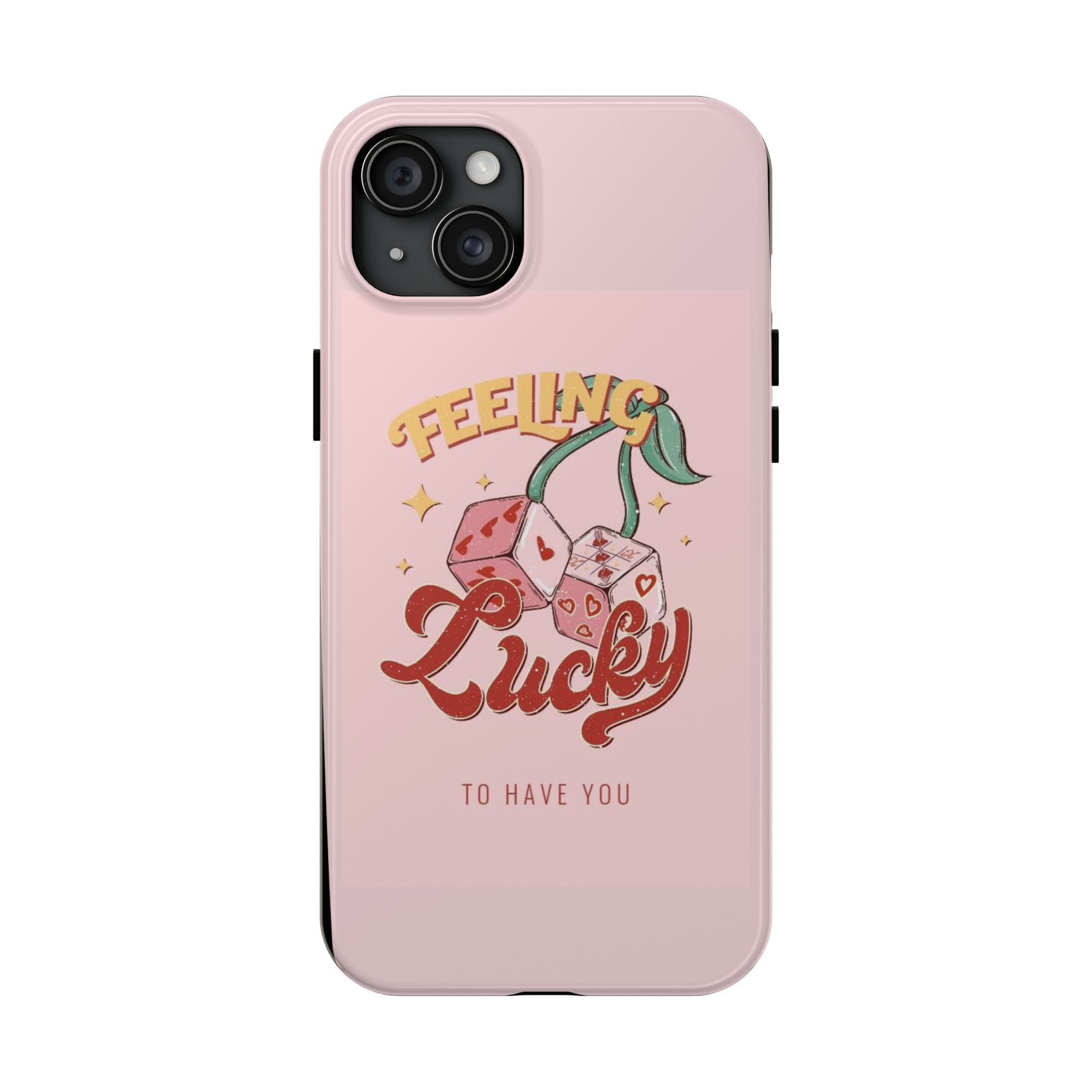 Feeling Lucky Phone Case — Pink Retro Dice Cherry Design