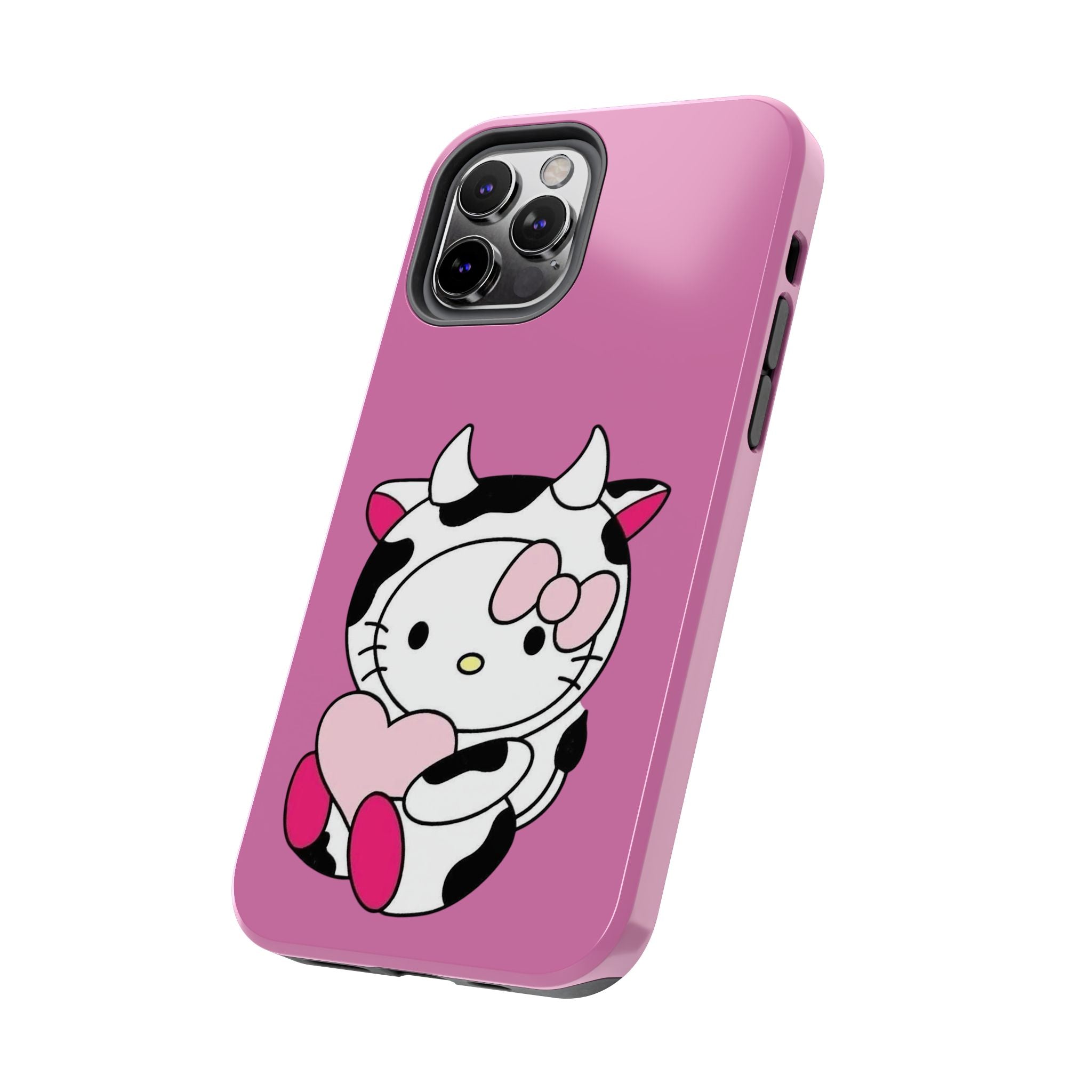 Hello Kitty Cow Cute Tough Phone Case – Pink Heart Protective Cover
