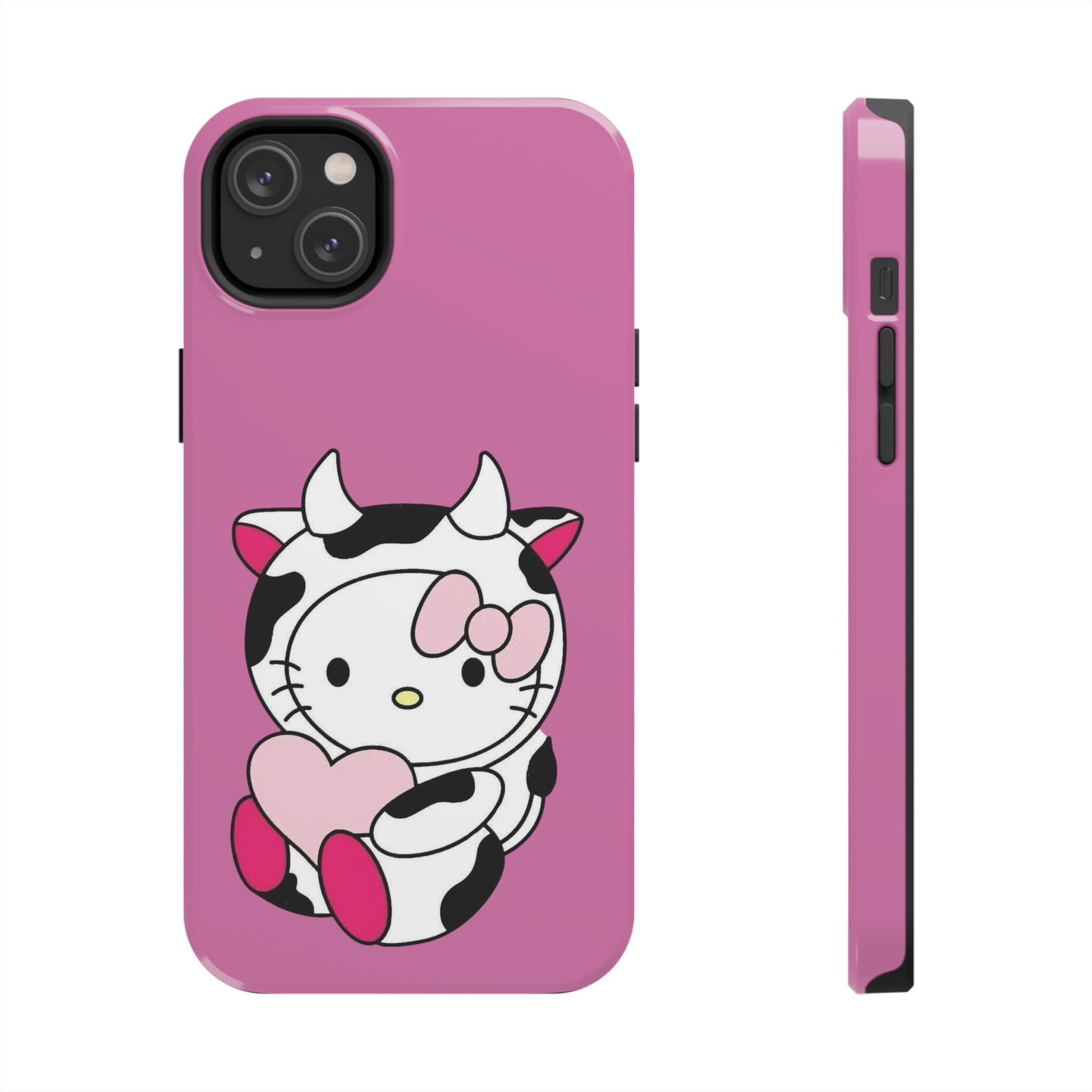 Hello Kitty Cow Cute Tough Phone Case – Pink Heart Protective Cover