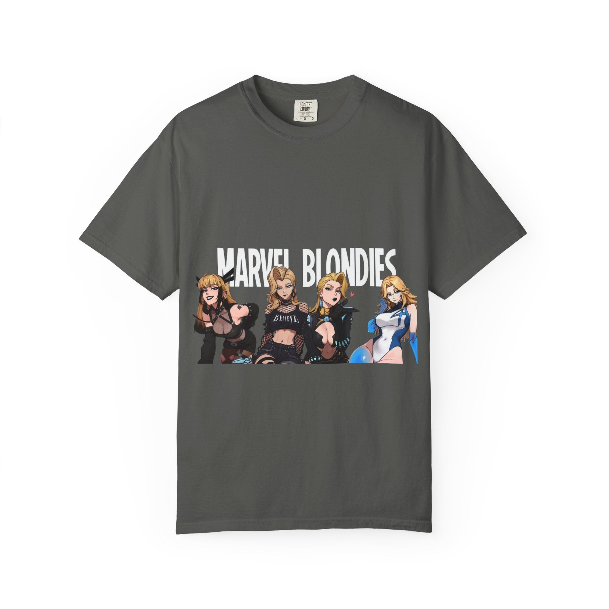 marvel Waifu Squad Graphic T‑Shirt — Four Female Characters Front Print