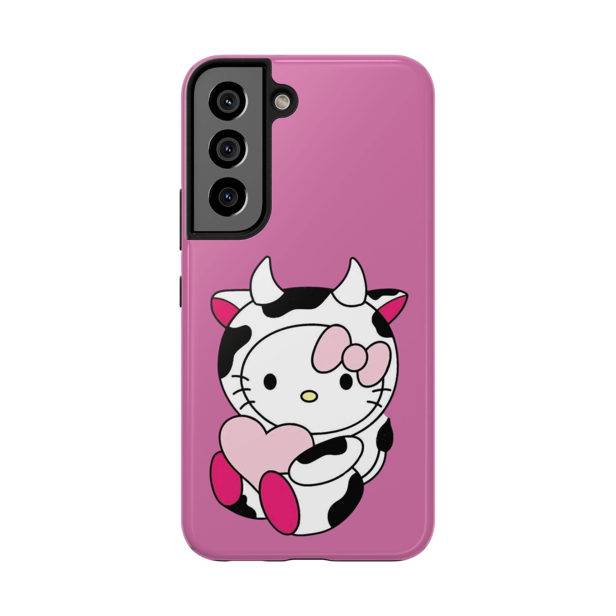Hello Kitty Cow Cute Tough Phone Case – Pink Heart Protective Cover