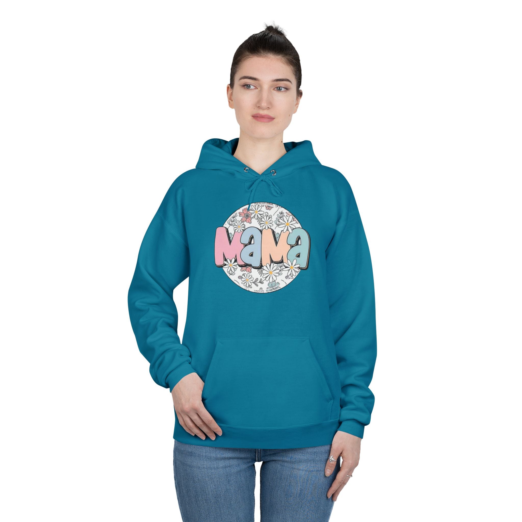 Mama Floral Hoodie — Pastel Retro "Mama" Pullover for Moms | Mother’s Day Gift