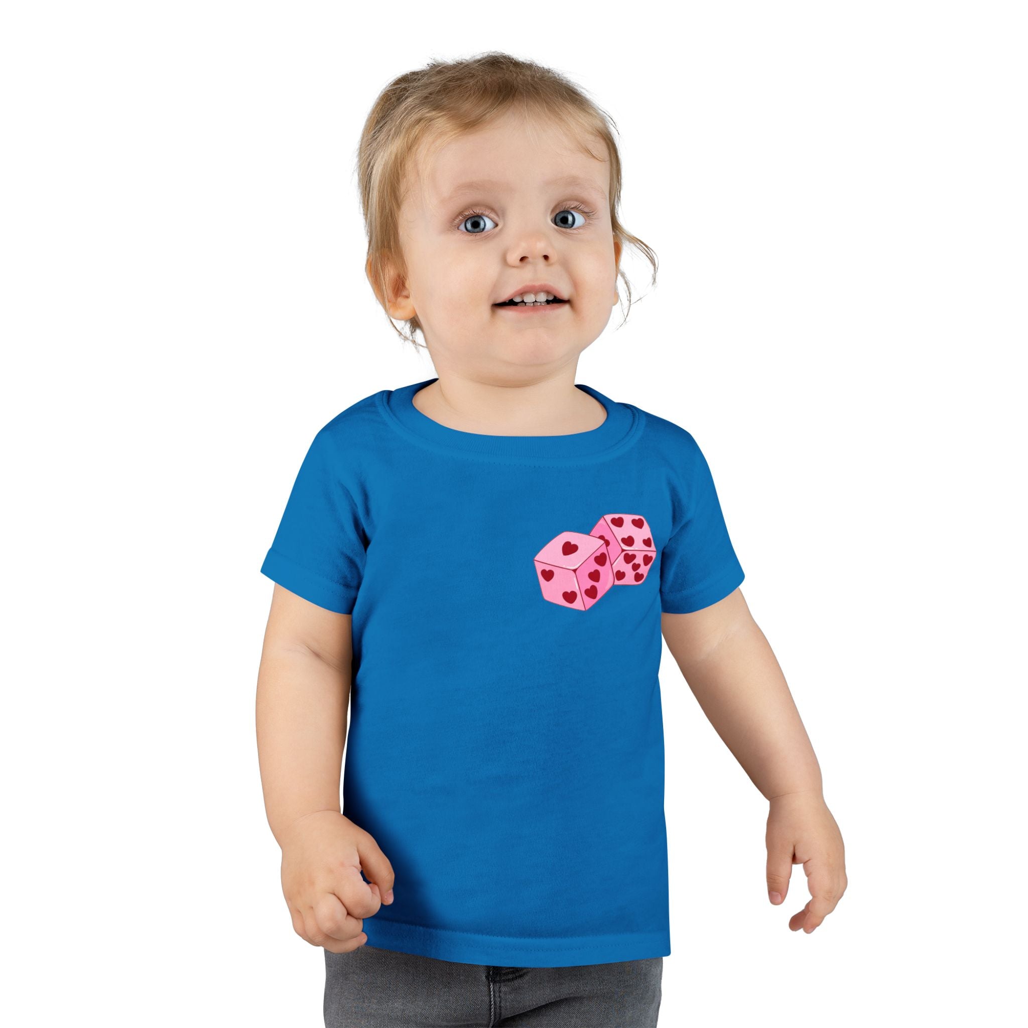 Toddler T-shirt - Pink Cupid Cherub Graphic Tee with Heart Dice (Valentine’s Day Kids Shirt)