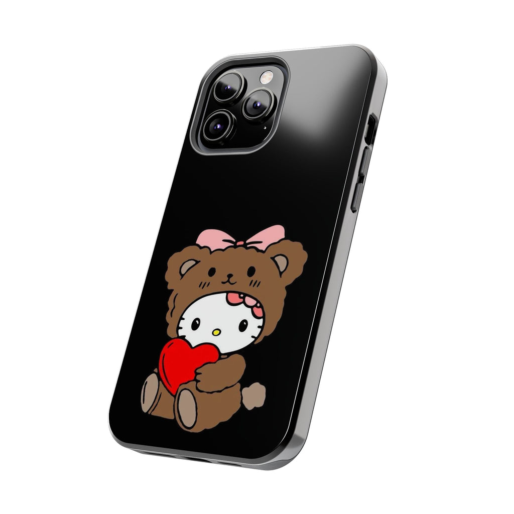 Cute Hello Kitty Bear Heart Tough Phone Case — Protective Cute Cartoon iPhone Cover