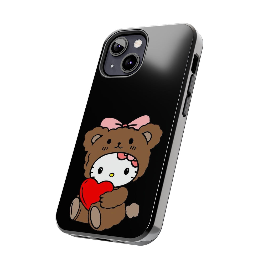 Cute Hello Kitty Bear Heart Tough Phone Case — Protective Cute Cartoon iPhone Cover