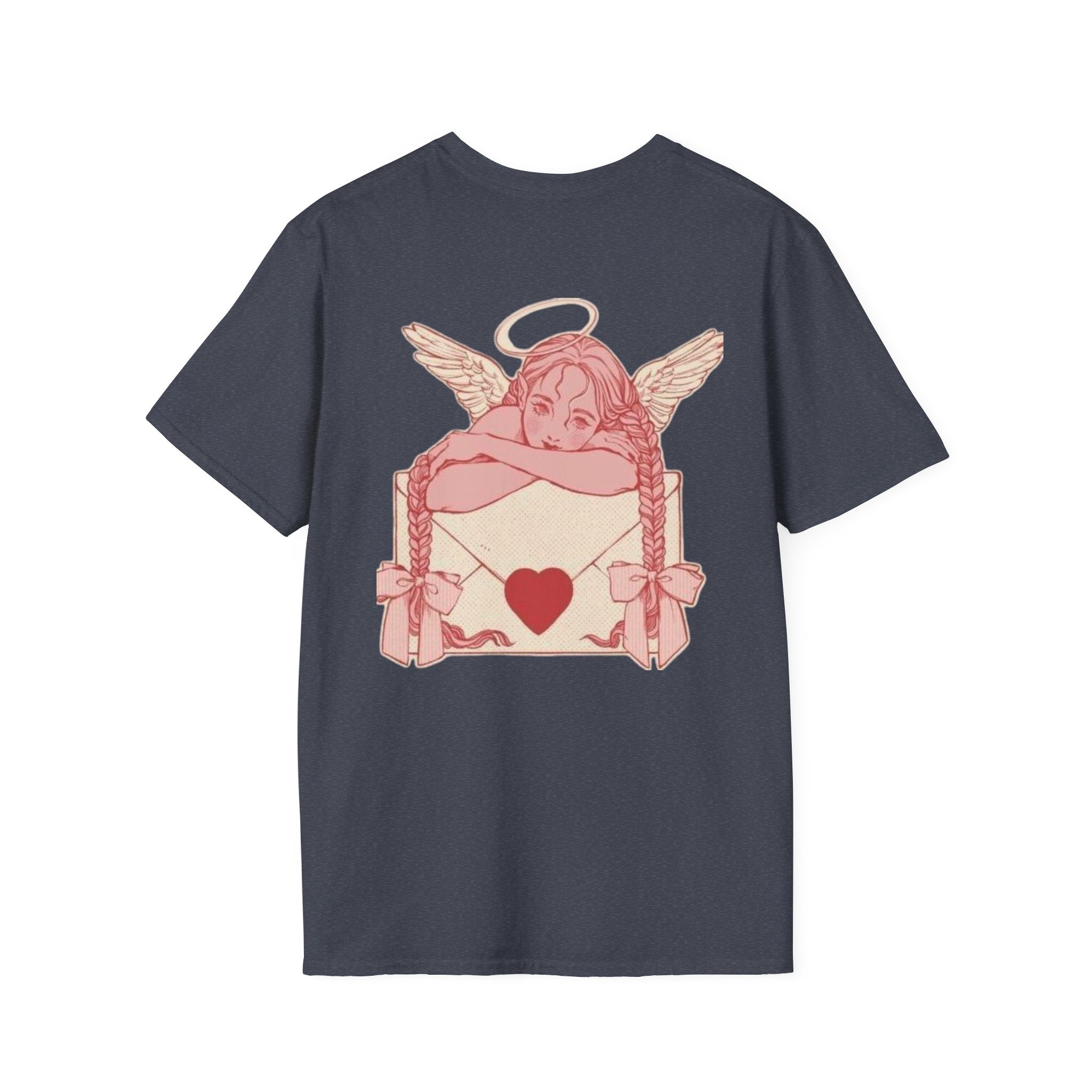 valentines Cherub Angel Love T-Shirt — Vintage Pink Valentine Heart Graphic Tee
