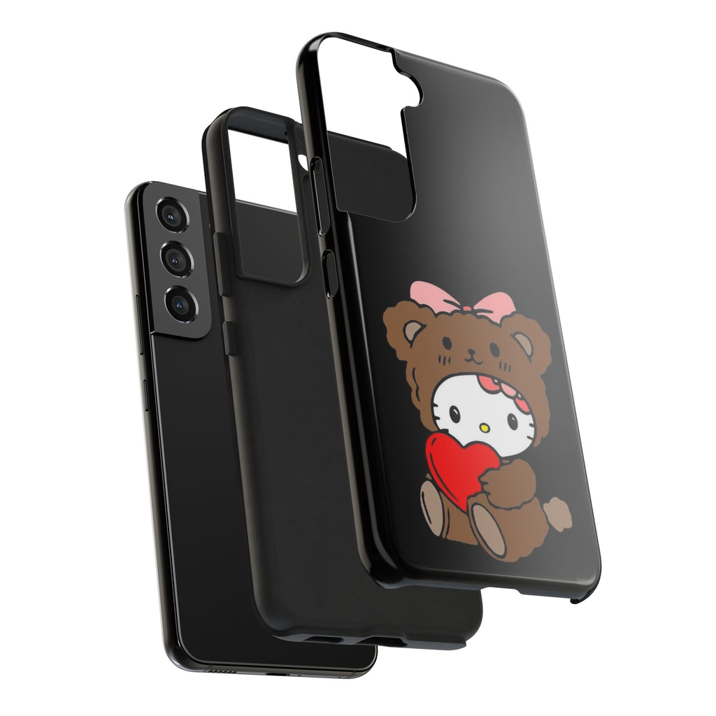 Cute Hello Kitty Bear Heart Tough Phone Case — Protective Cute Cartoon iPhone Cover