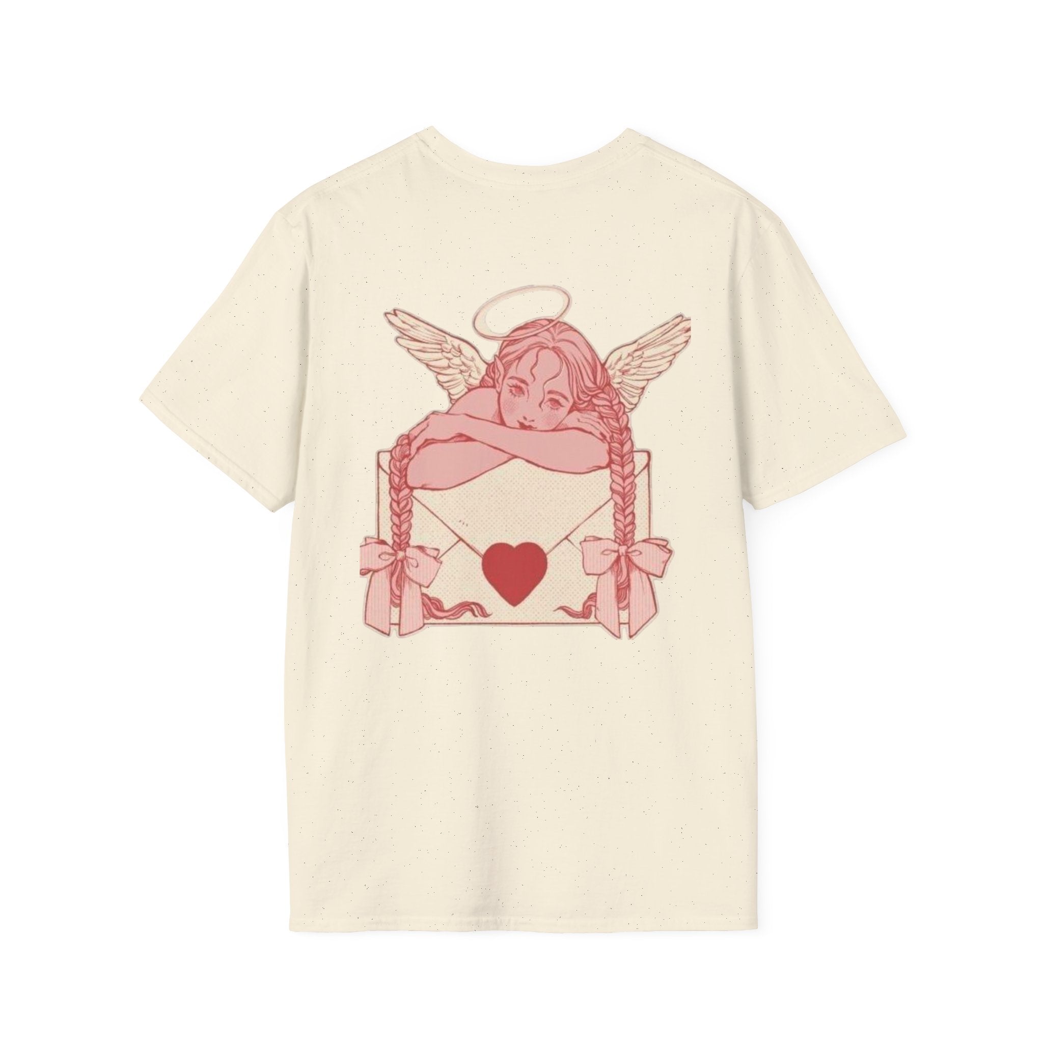valentines Cherub Angel Love T-Shirt — Vintage Pink Valentine Heart Graphic Tee