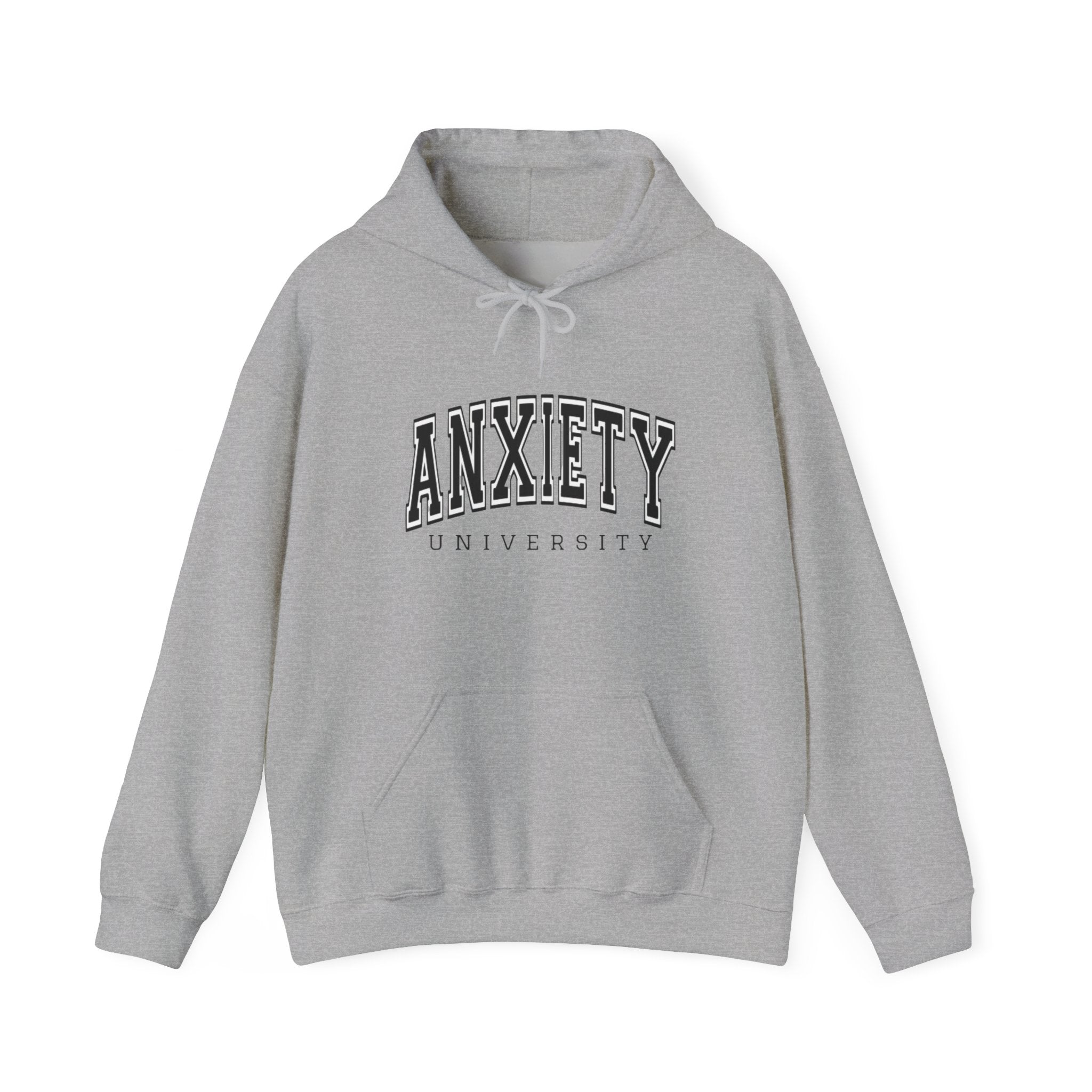 Anxiety University Hoodie – Funny Retro Campus Sweatshirt