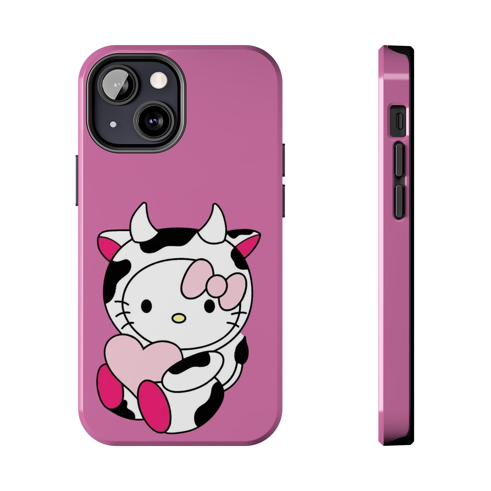 Hello Kitty Cow Cute Tough Phone Case – Pink Heart Protective Cover