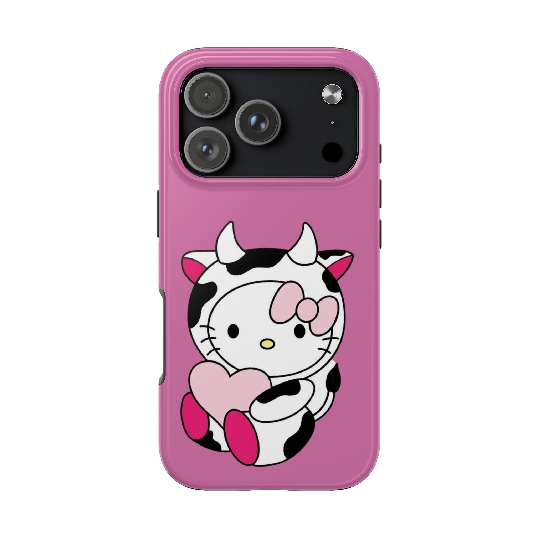 Hello Kitty Cow Cute Tough Phone Case – Pink Heart Protective Cover