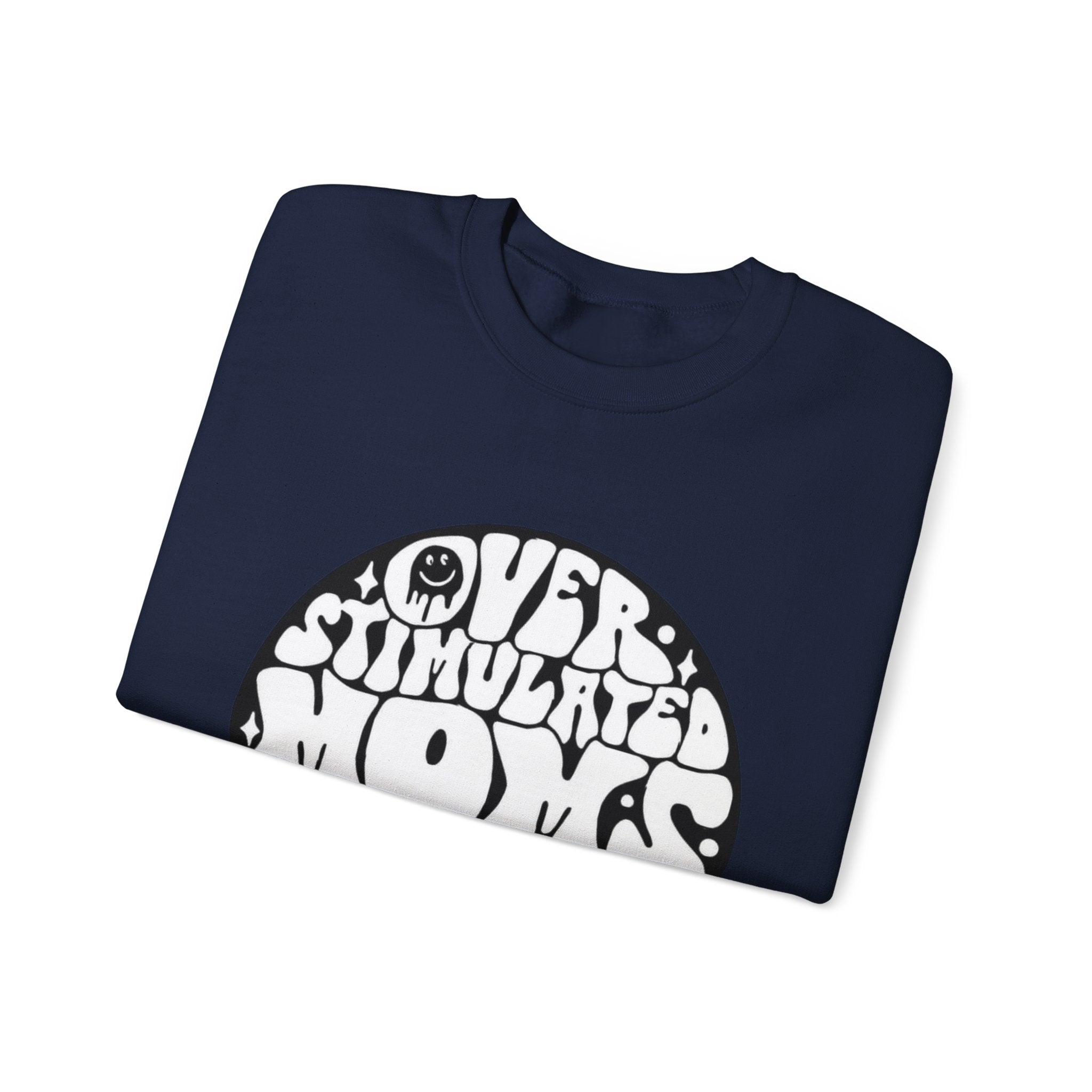 Retro 'Overstimulated Moms Club' Sweatshirt – Vintage Psychedelic Graphic Crewneck
