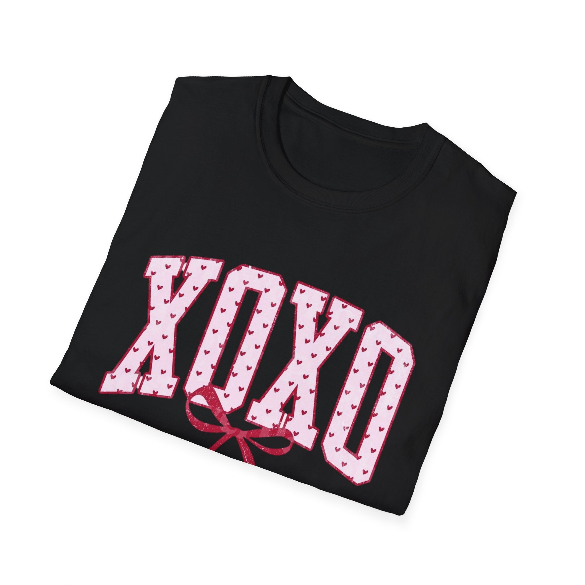 XOXO Pink Ribbon T-Shirt — Valentine’s Day Cute Graphic Tee