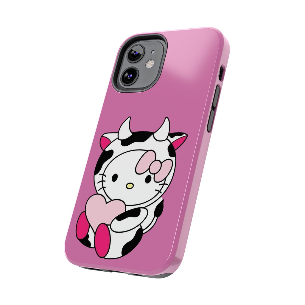 Hello Kitty Cow Cute Tough Phone Case – Pink Heart Protective Cover