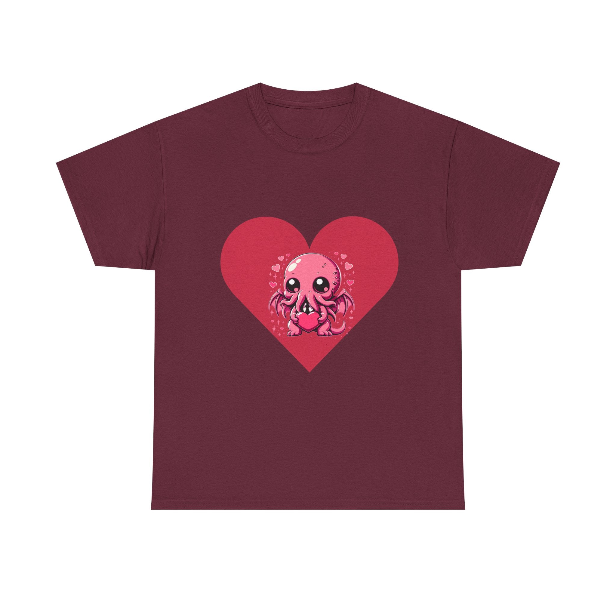 Cute Cthulhu Heart T-Shirt — Kawaii Octopus Valentine Tee