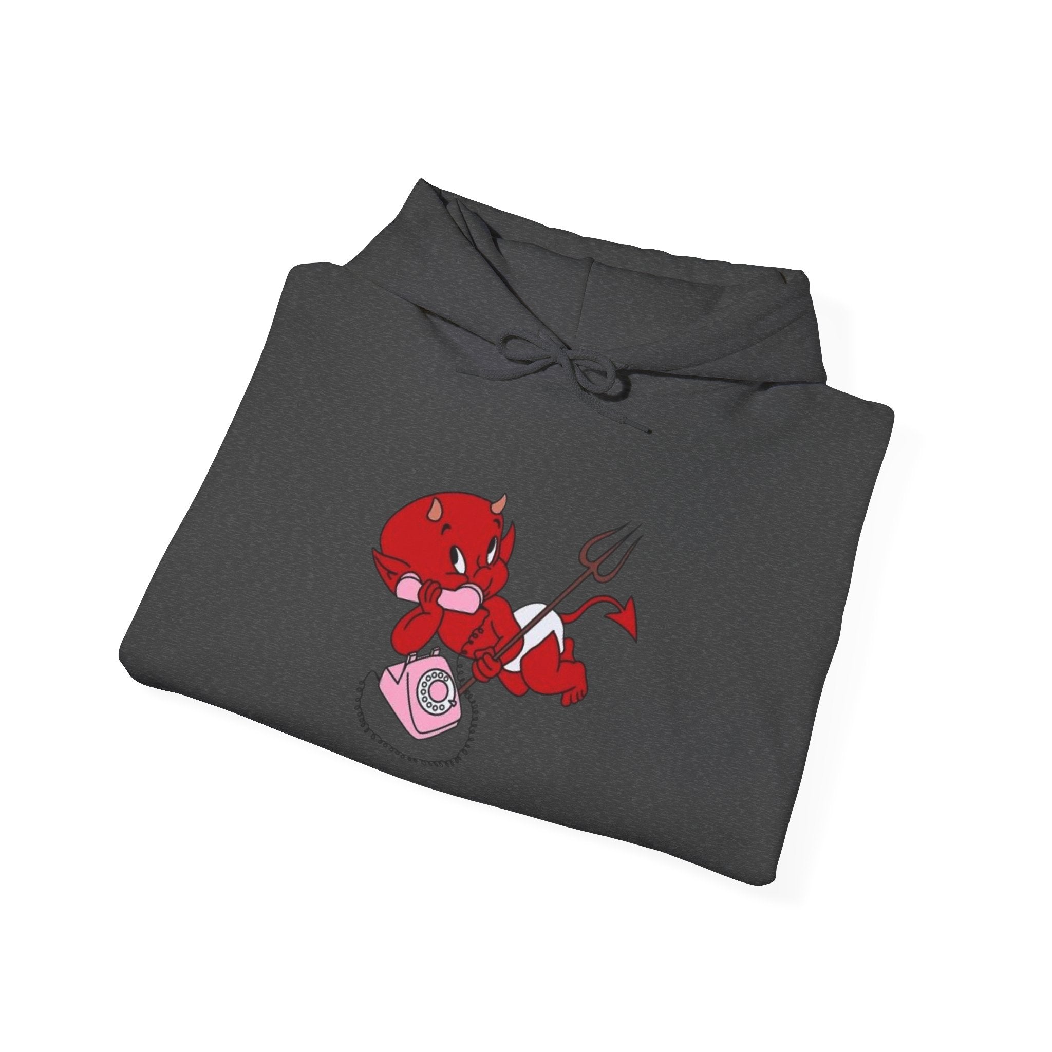 Devil Cupid Hoodie – Playful Valentine Demon Holding Heart Bag Graphic Hoodie