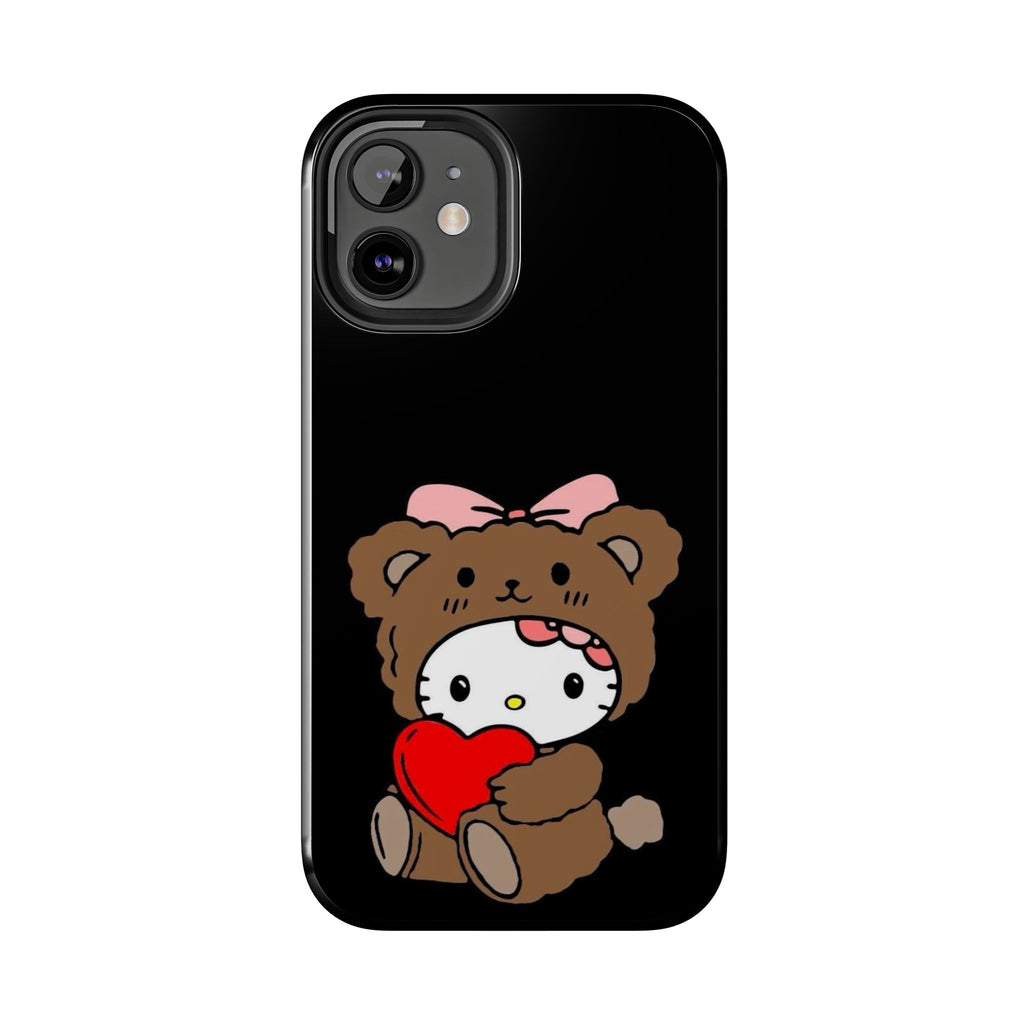 Cute Hello Kitty Bear Heart Tough Phone Case — Protective Cute Cartoon iPhone Cover