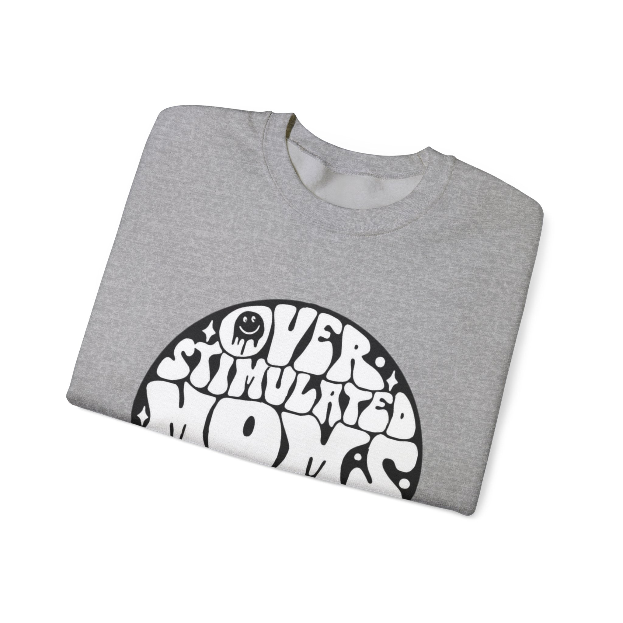 Retro 'Overstimulated Moms Club' Sweatshirt – Vintage Psychedelic Graphic Crewneck