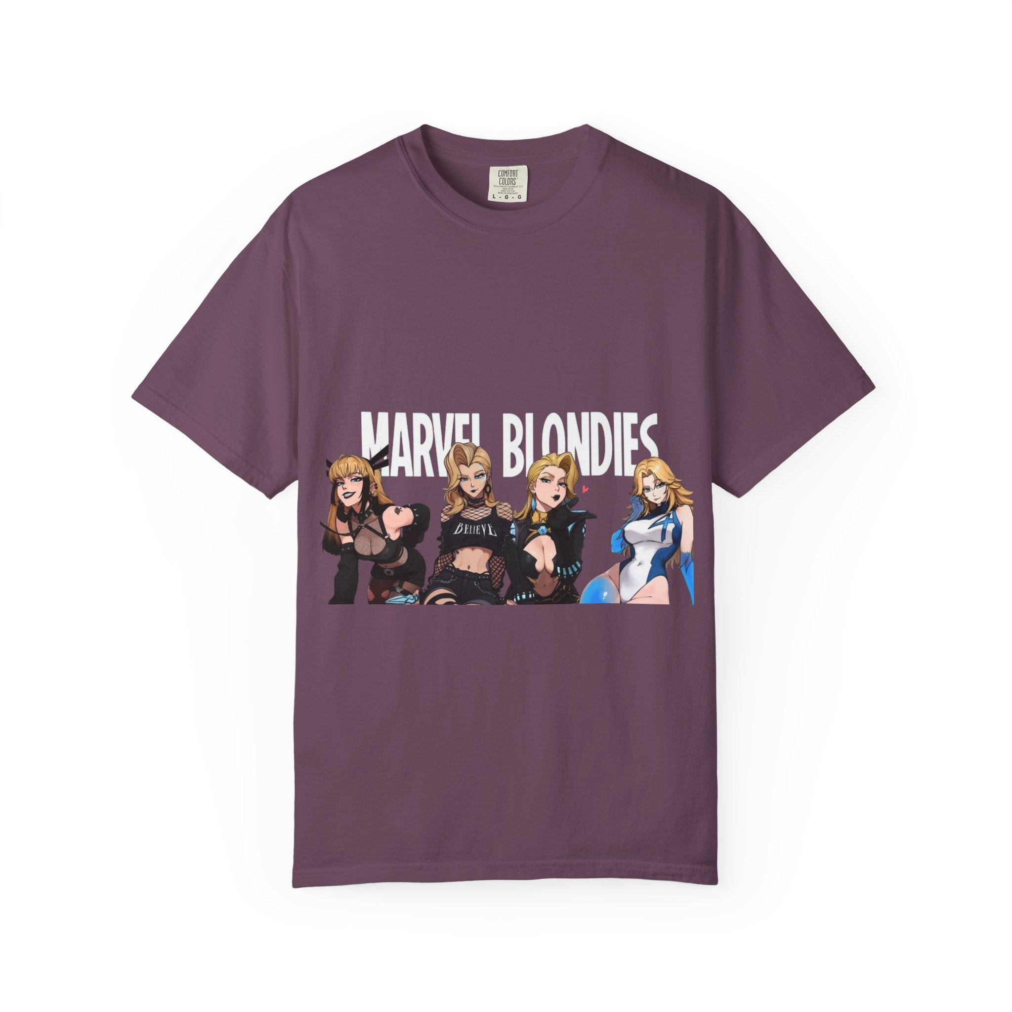 marvel Waifu Squad Graphic T‑Shirt — Four Female Characters Front Print