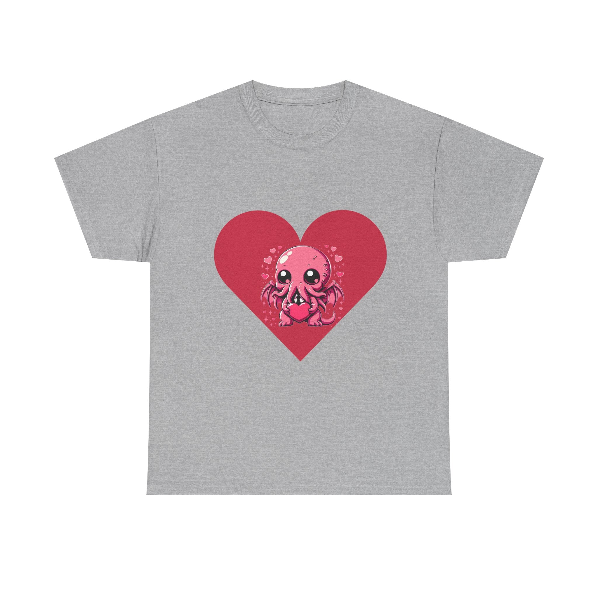 Cute Cthulhu Heart T-Shirt — Kawaii Octopus Valentine Tee