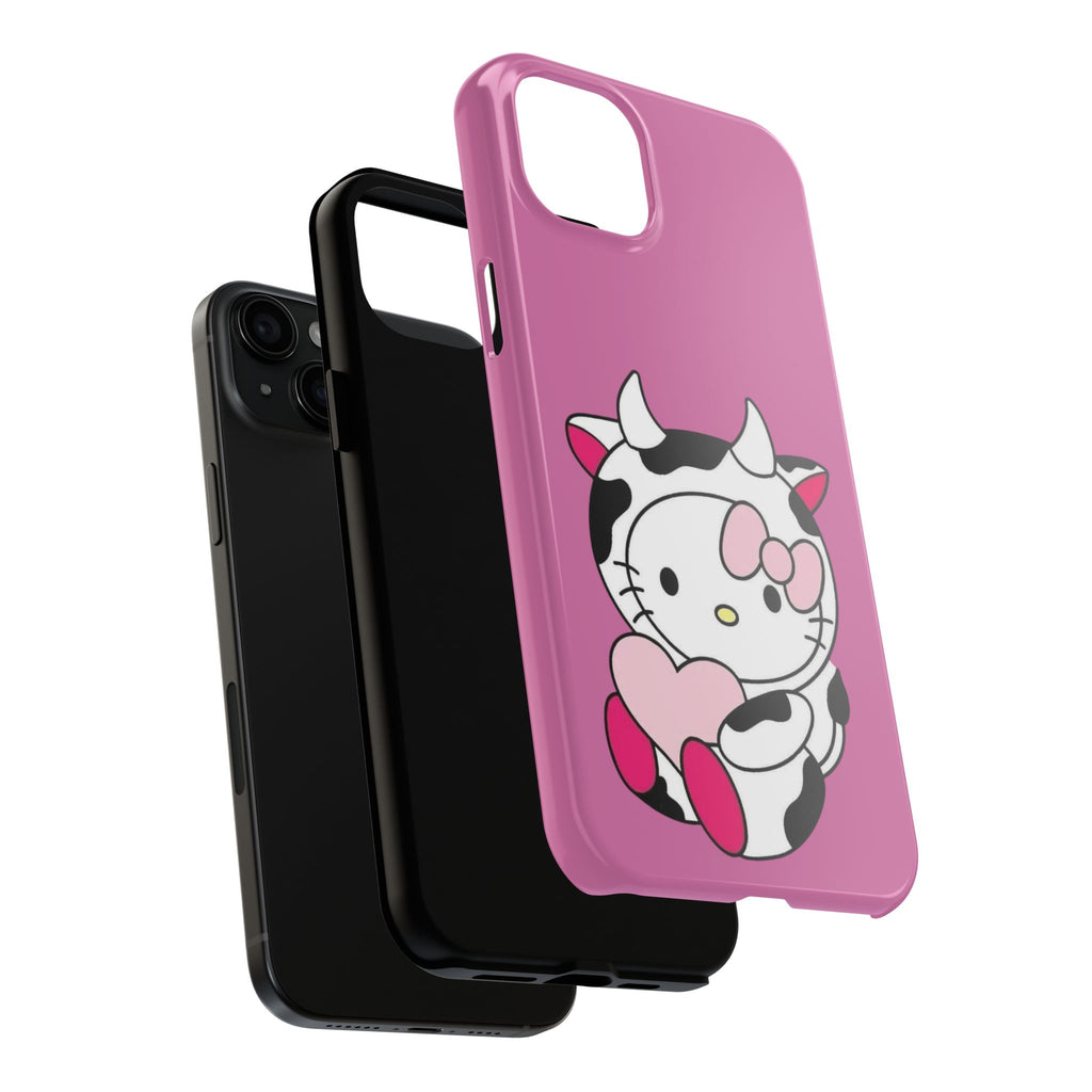 Hello Kitty Cow Cute Tough Phone Case – Pink Heart Protective Cover