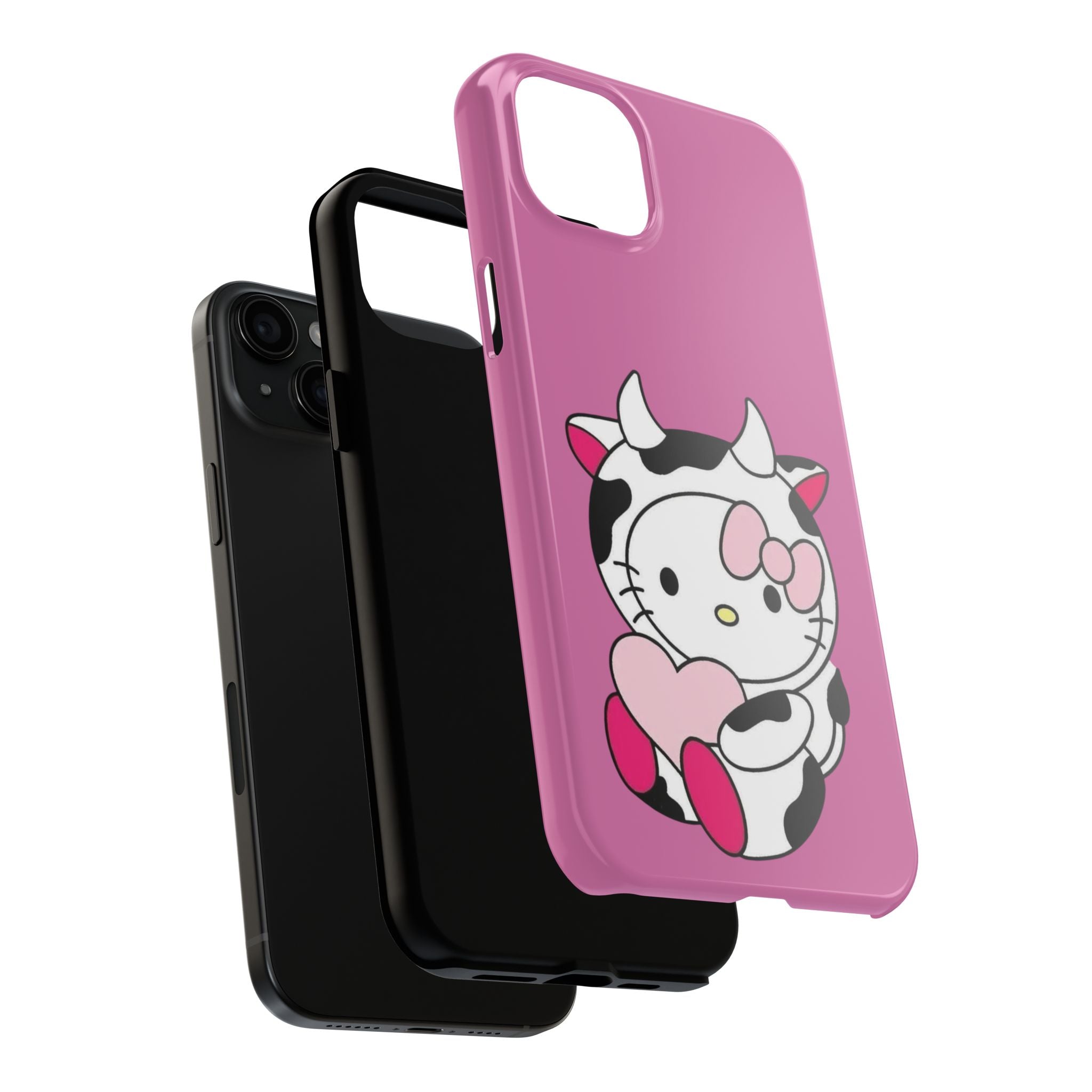 Hello Kitty Cow Cute Tough Phone Case – Pink Heart Protective Cover