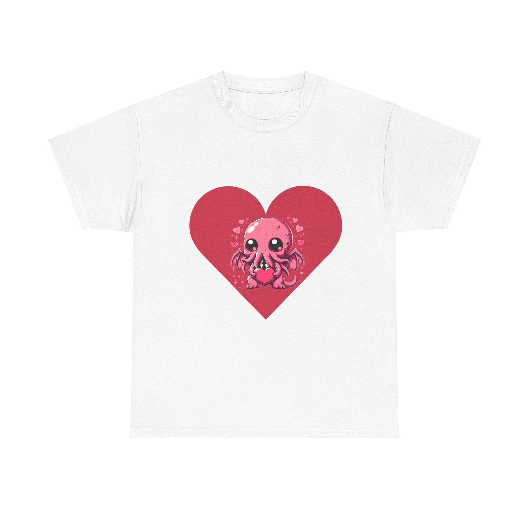Cute Cthulhu Heart T-Shirt — Kawaii Octopus Valentine Tee