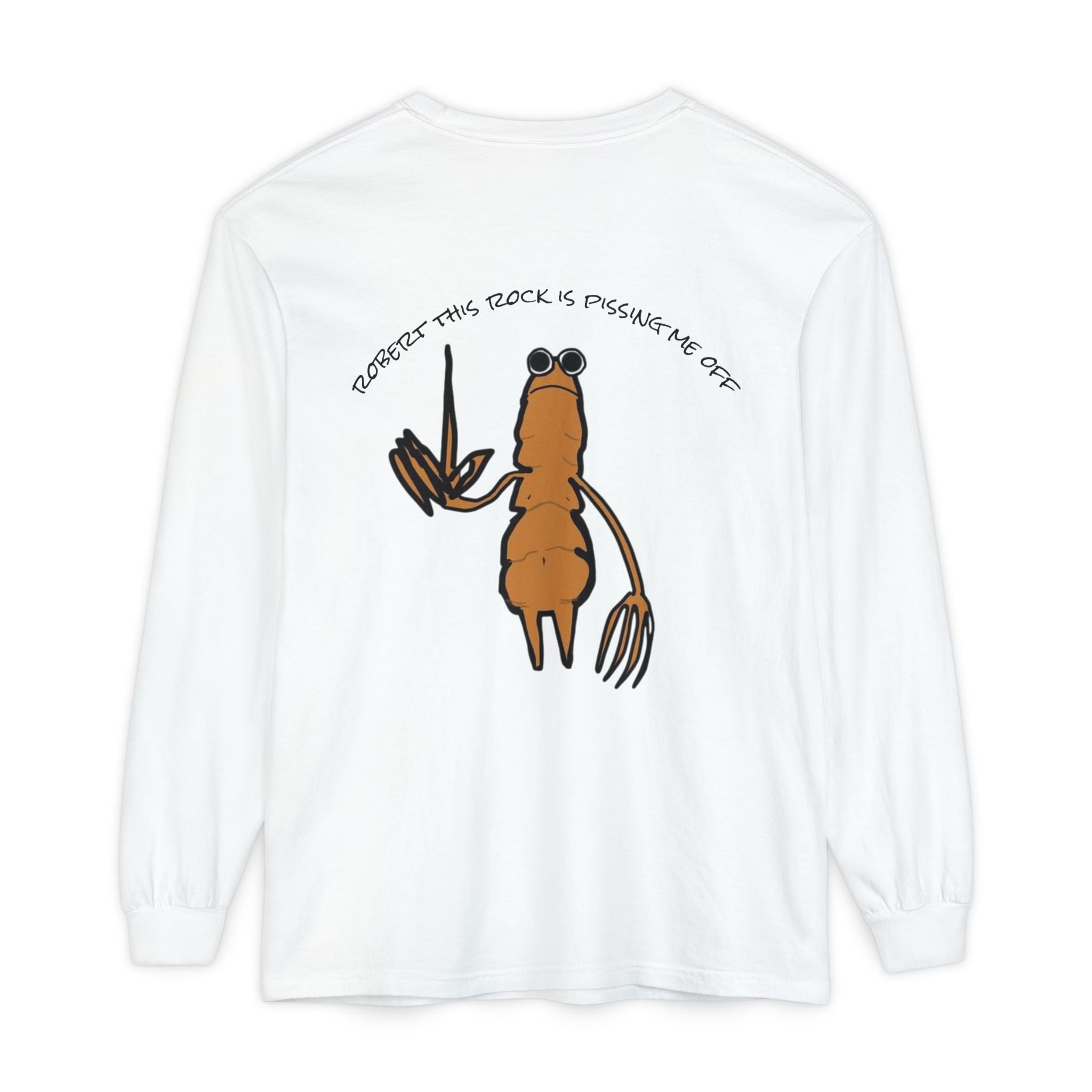 Marcus Character Long Sleeve Tee — Whimsical Creature Illustration Shirt