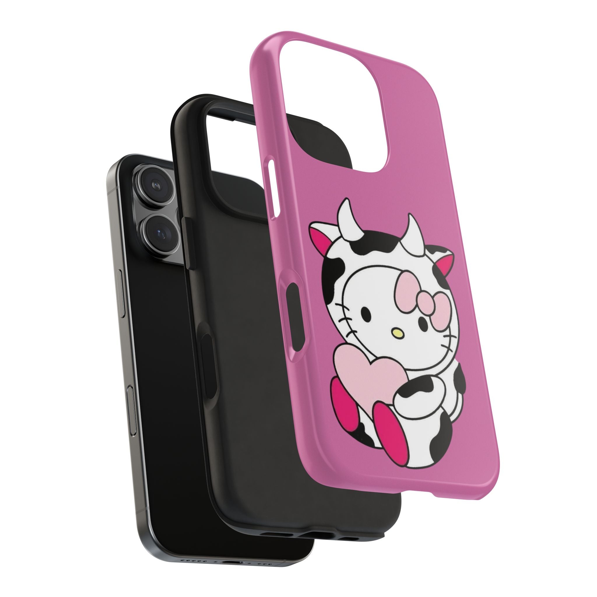 Hello Kitty Cow Cute Tough Phone Case – Pink Heart Protective Cover