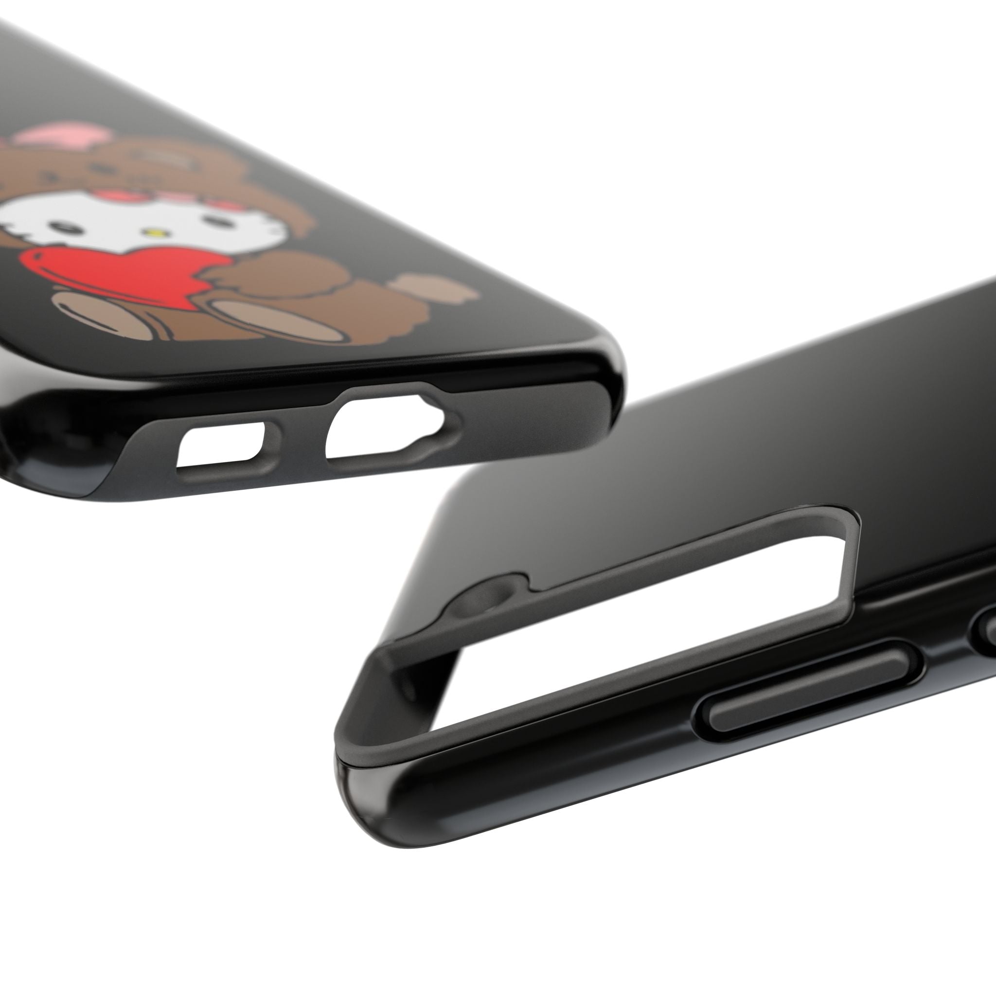 Cute Hello Kitty Bear Heart Tough Phone Case — Protective Cute Cartoon iPhone Cover