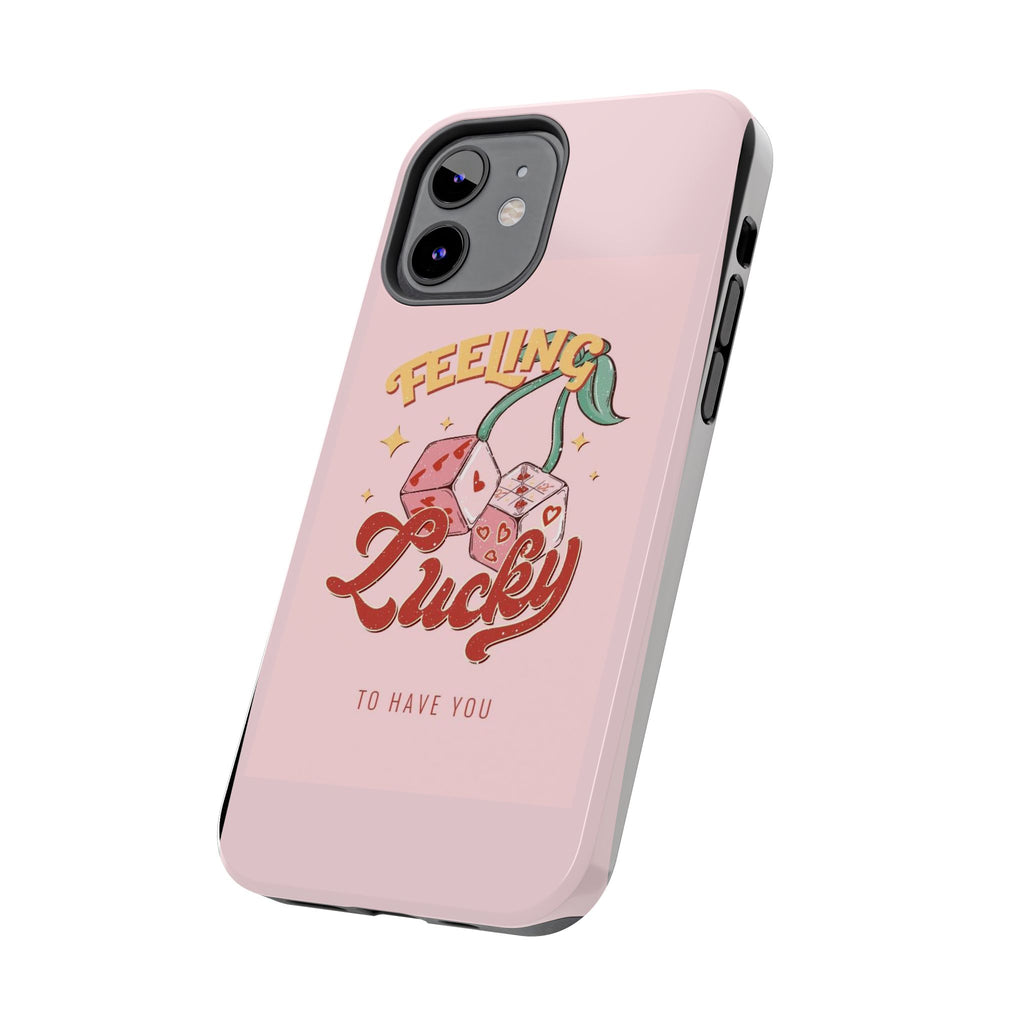 Feeling Lucky Phone Case — Pink Retro Dice Cherry Design