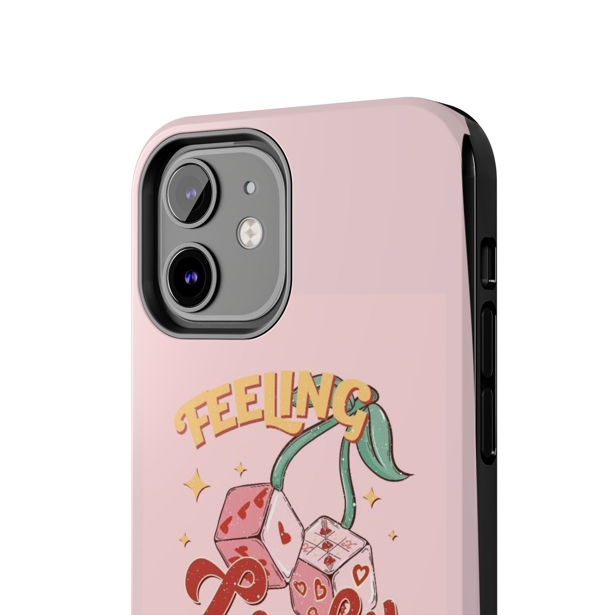 Feeling Lucky Phone Case — Pink Retro Dice Cherry Design