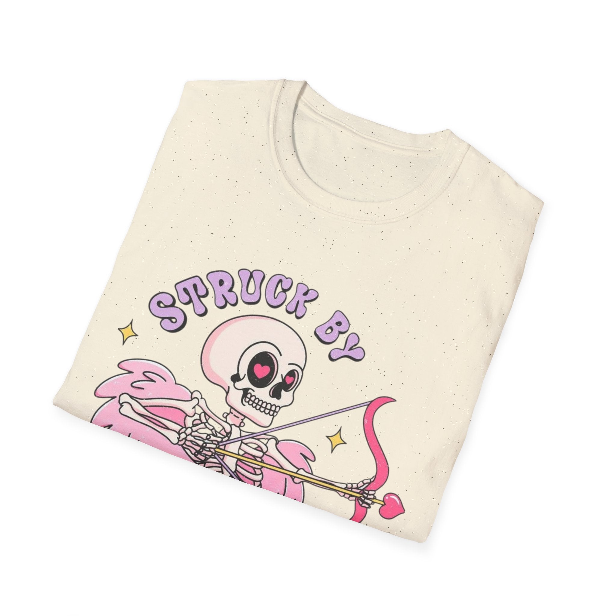 Cupid Skeleton T-Shirt — "Struck by Cupid" Cute Gothic Valentine Tee