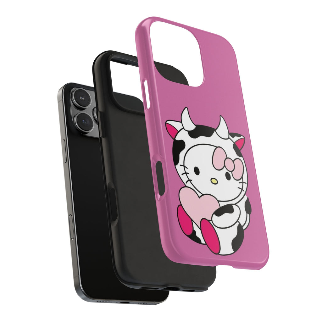 Hello Kitty Cow Cute Tough Phone Case – Pink Heart Protective Cover