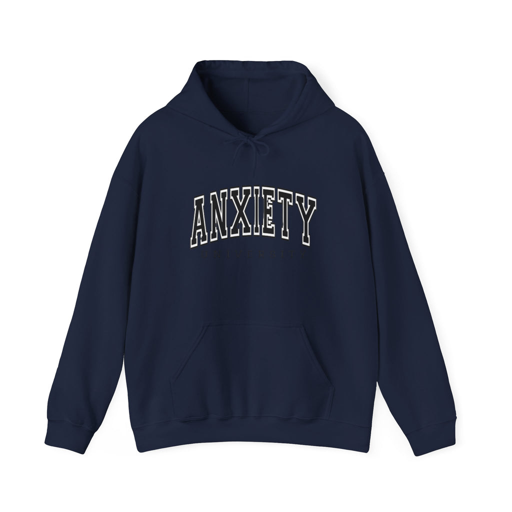 Anxiety University Hoodie – Funny Retro Campus Sweatshirt