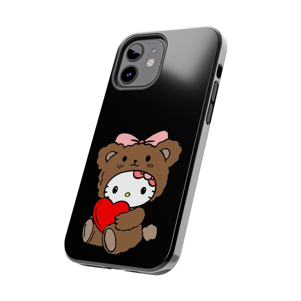 Cute Hello Kitty Bear Heart Tough Phone Case — Protective Cute Cartoon iPhone Cover