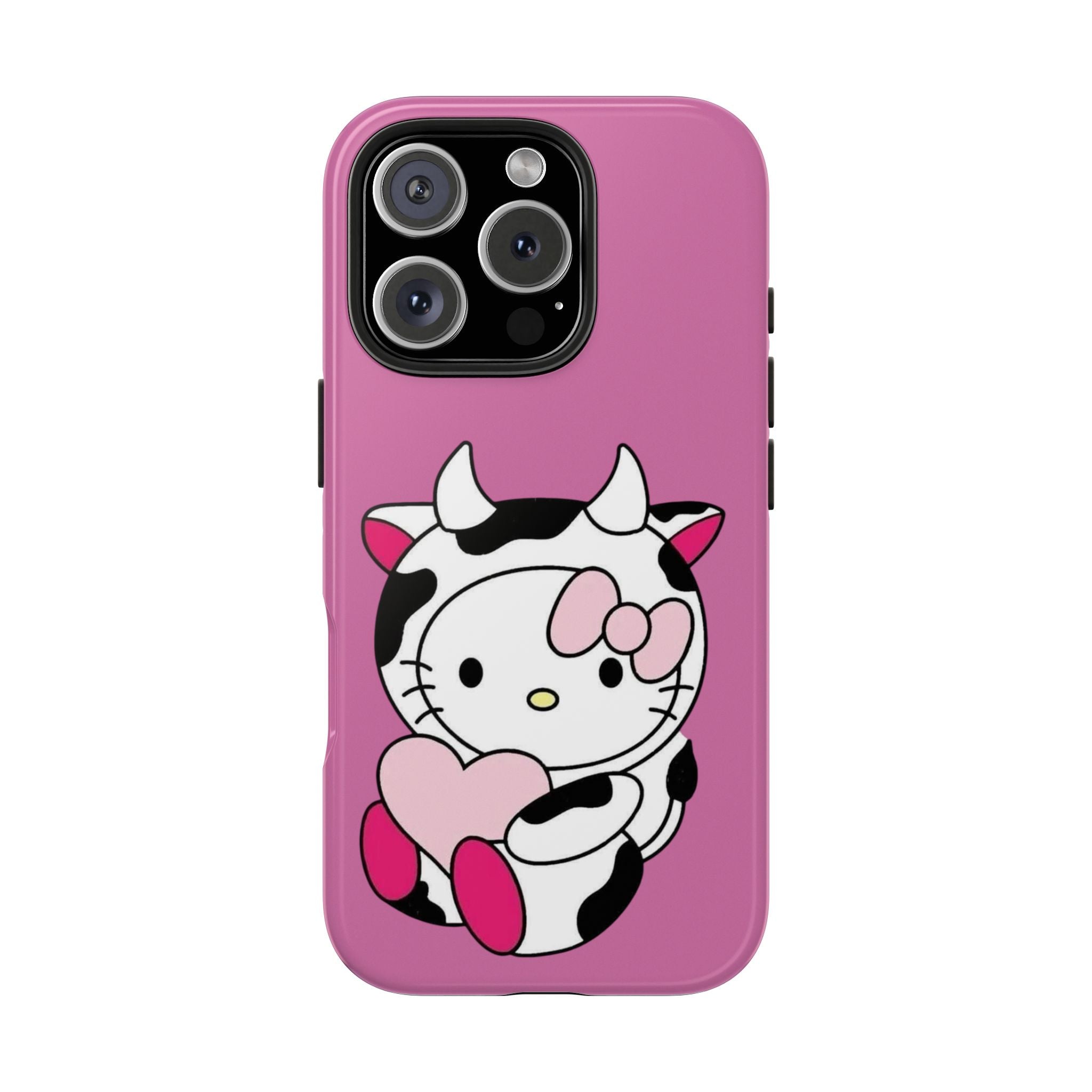 Hello Kitty Cow Cute Tough Phone Case – Pink Heart Protective Cover