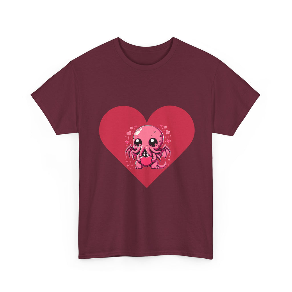 Cute Cthulhu Heart T-Shirt — Kawaii Octopus Valentine Tee