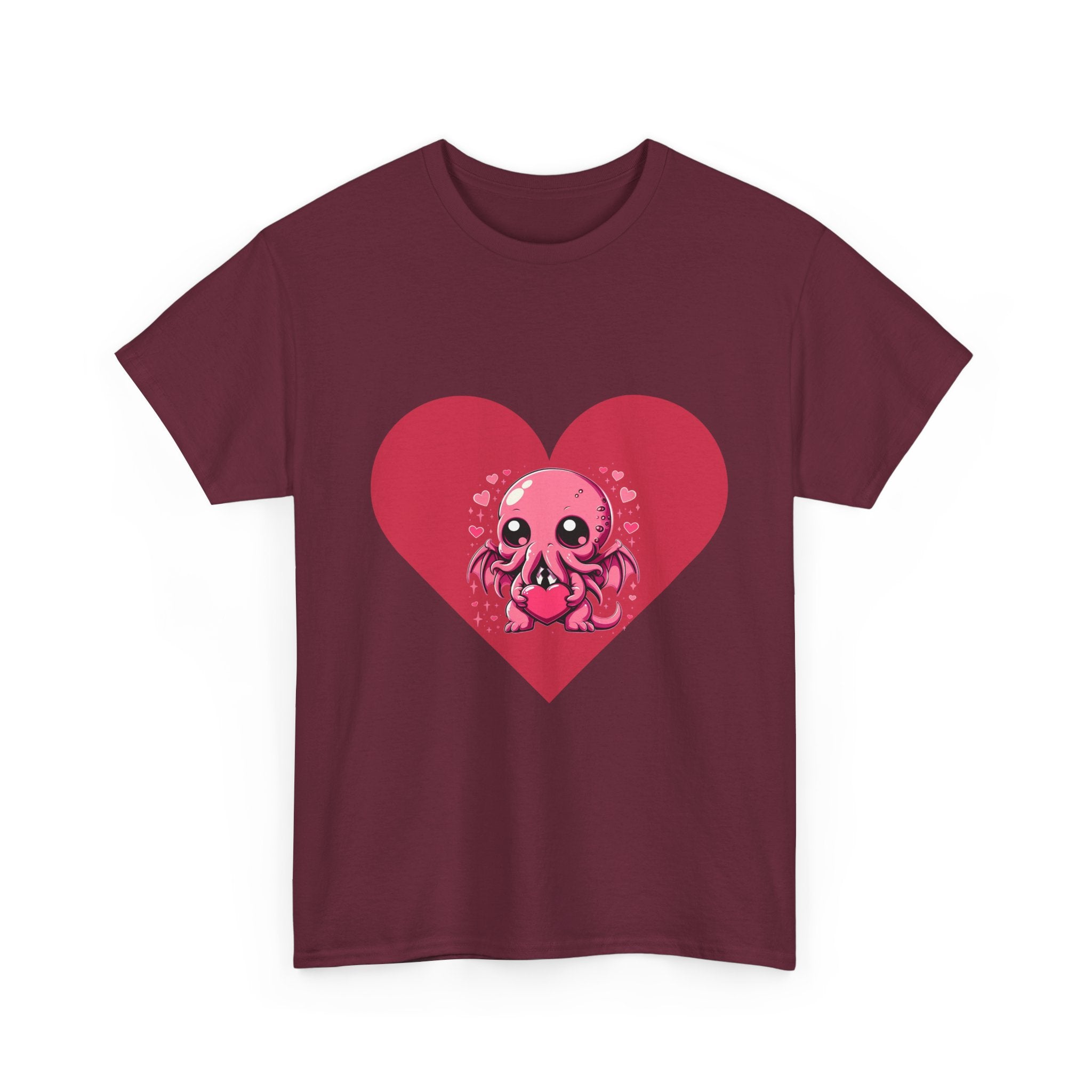 Cute Cthulhu Heart T-Shirt — Kawaii Octopus Valentine Tee