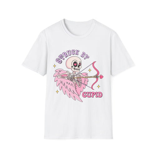 Cupid Skeleton T-Shirt — "Struck by Cupid" Cute Gothic Valentine Tee