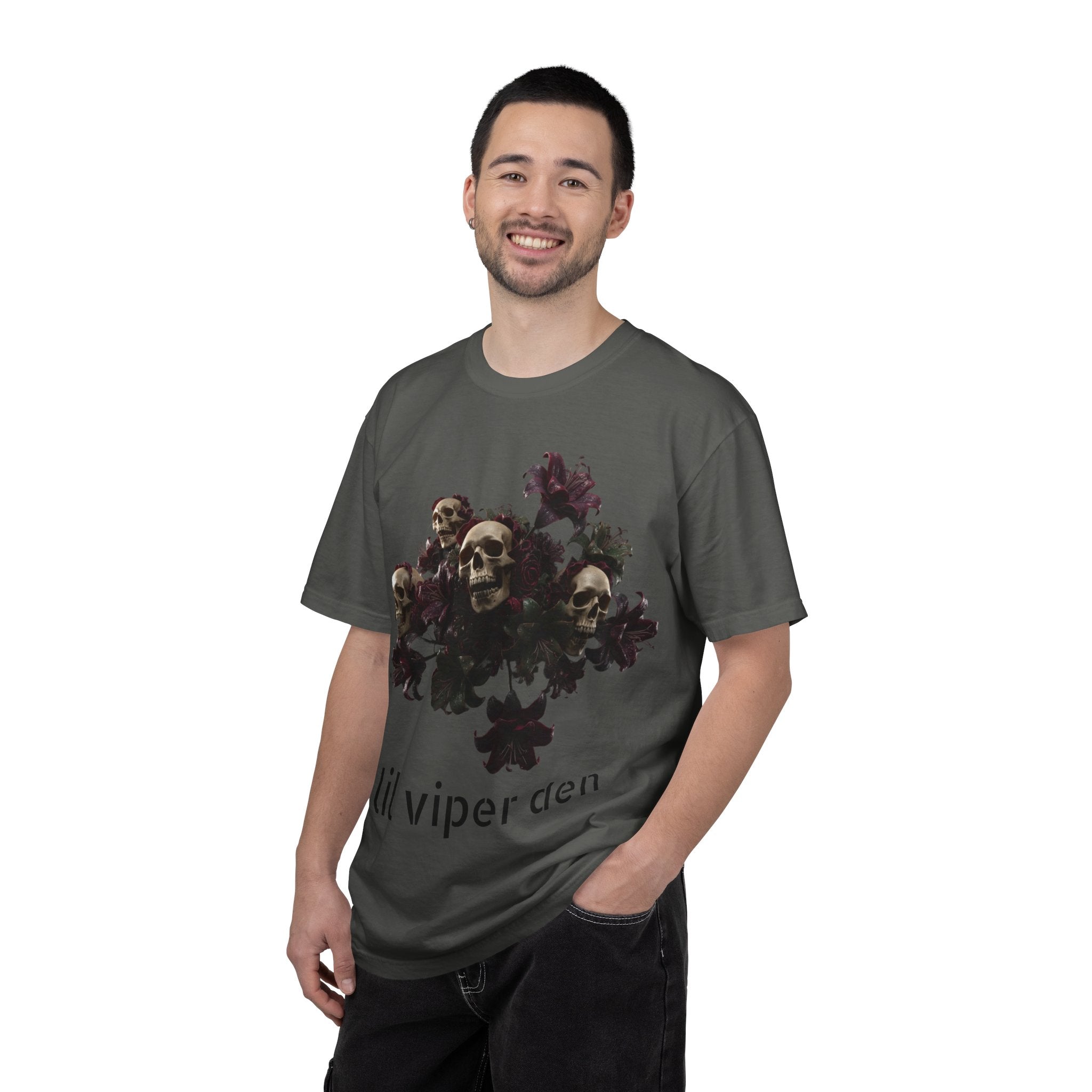 Lil Viper Den Skull Floral Tee — Gothic Graphic T-Shirt