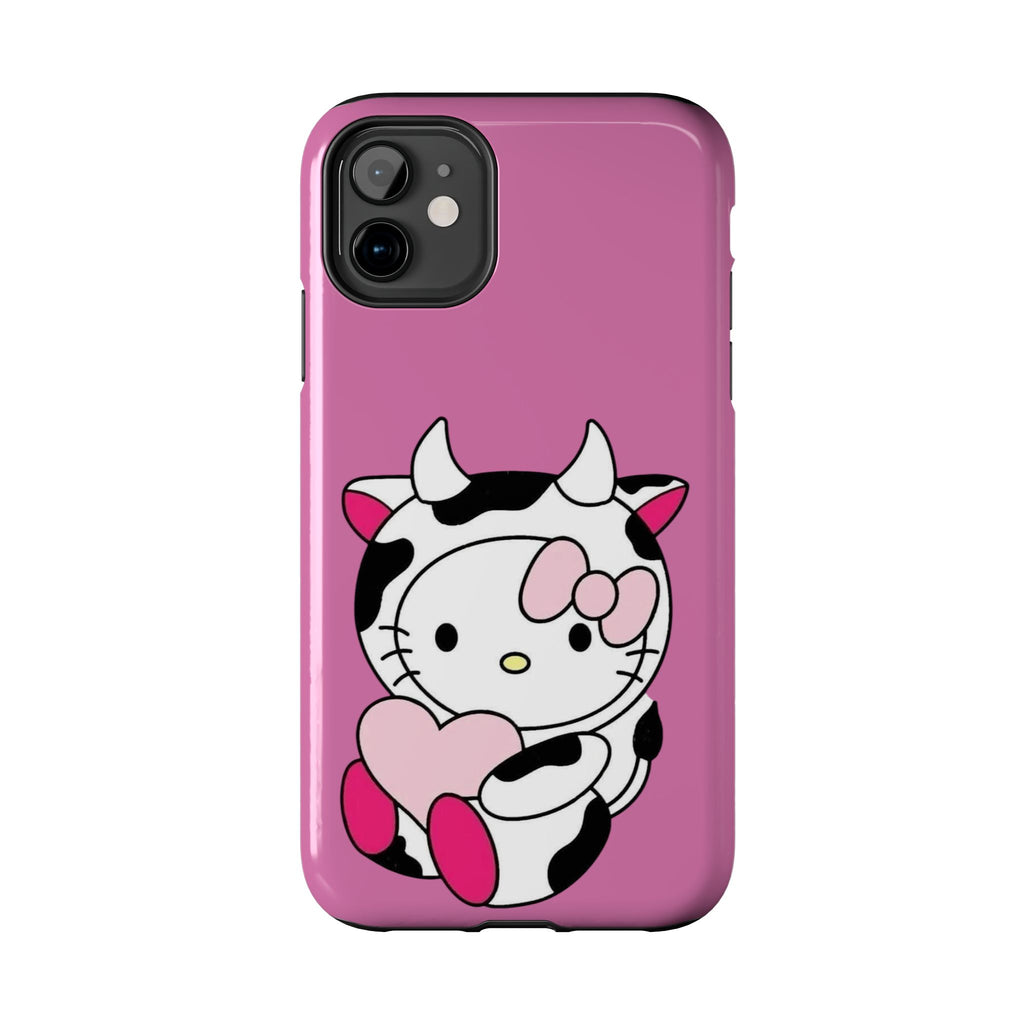 Hello Kitty Cow Cute Tough Phone Case – Pink Heart Protective Cover