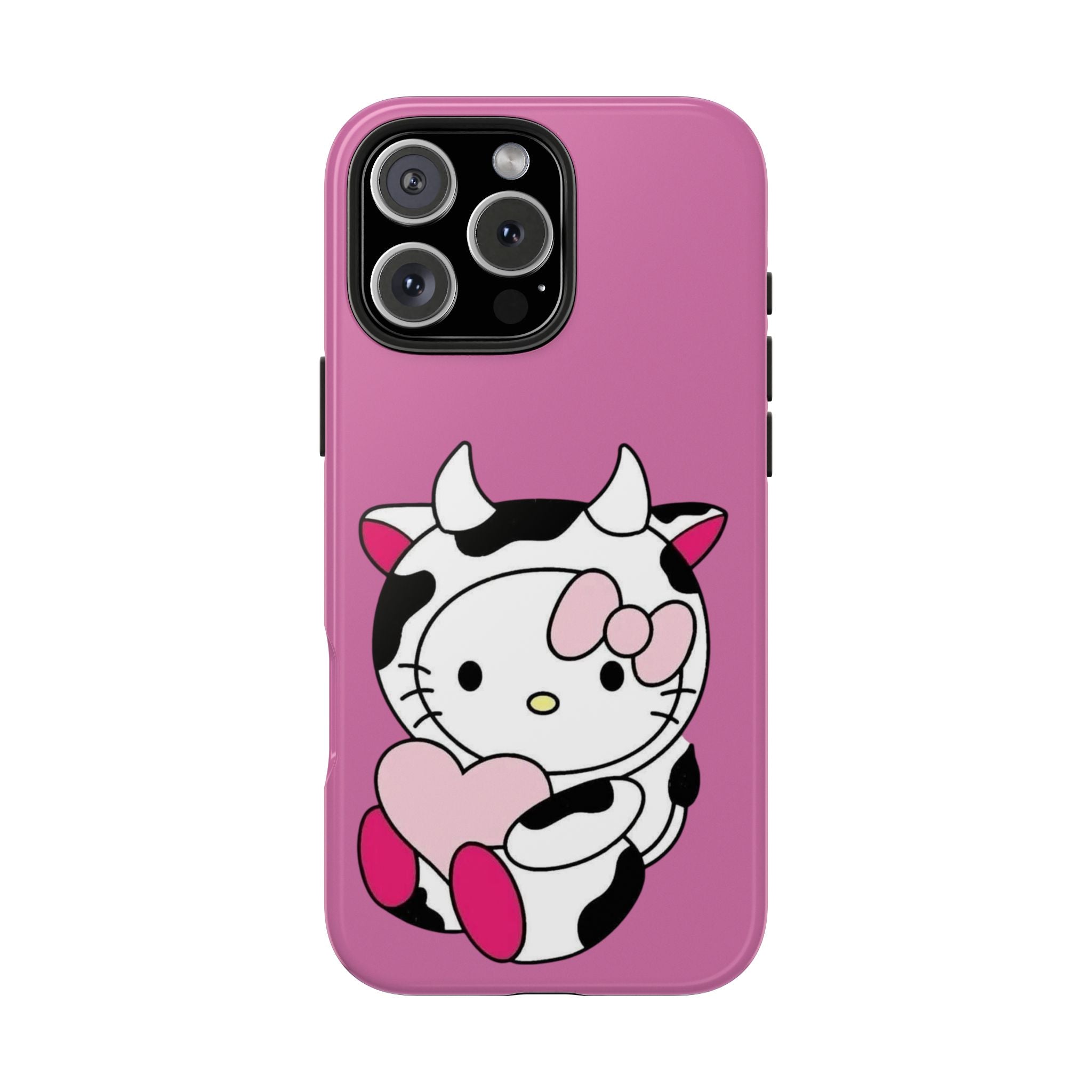 Hello Kitty Cow Cute Tough Phone Case – Pink Heart Protective Cover