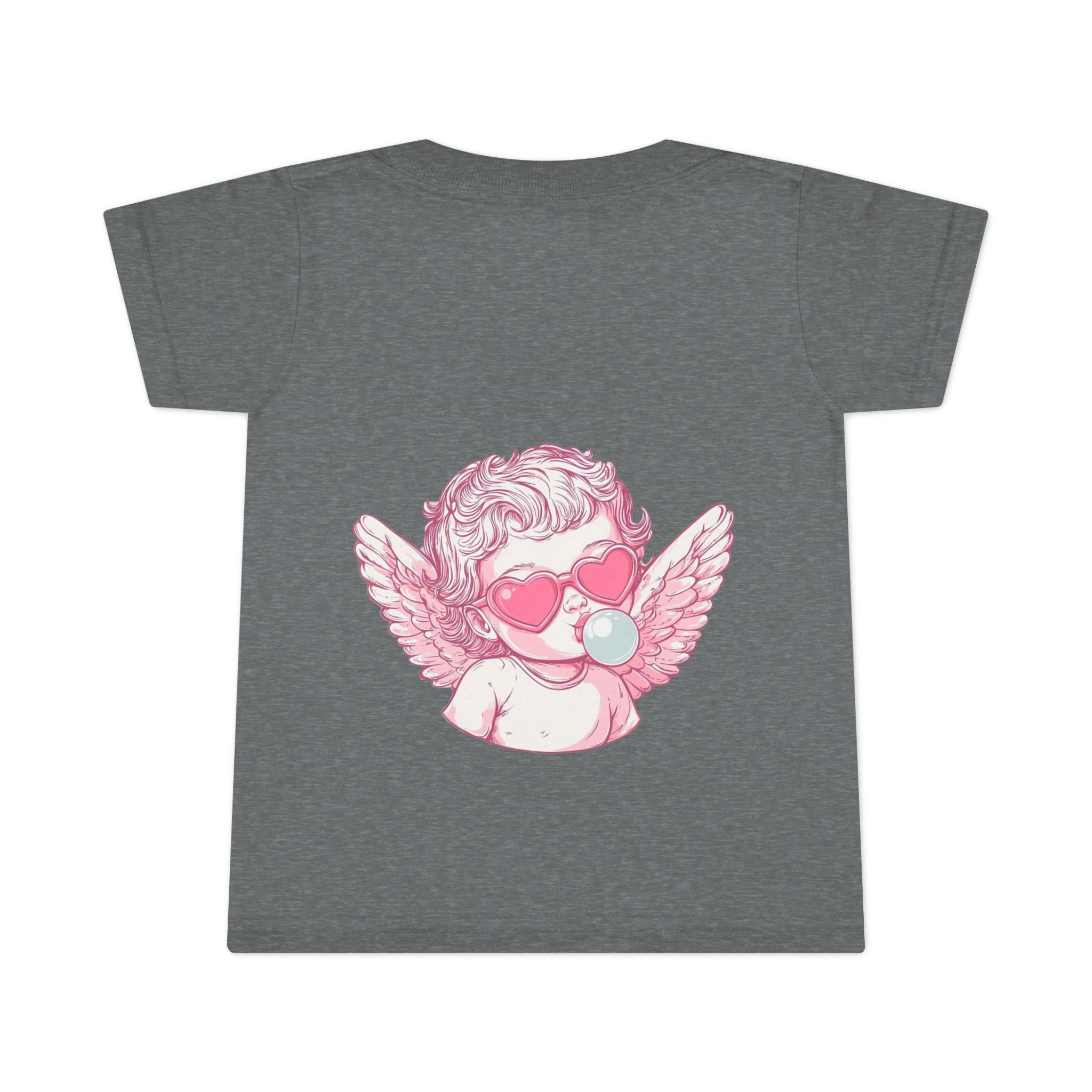 Toddler T-shirt - Pink Cupid Cherub Graphic Tee with Heart Dice (Valentine’s Day Kids Shirt)