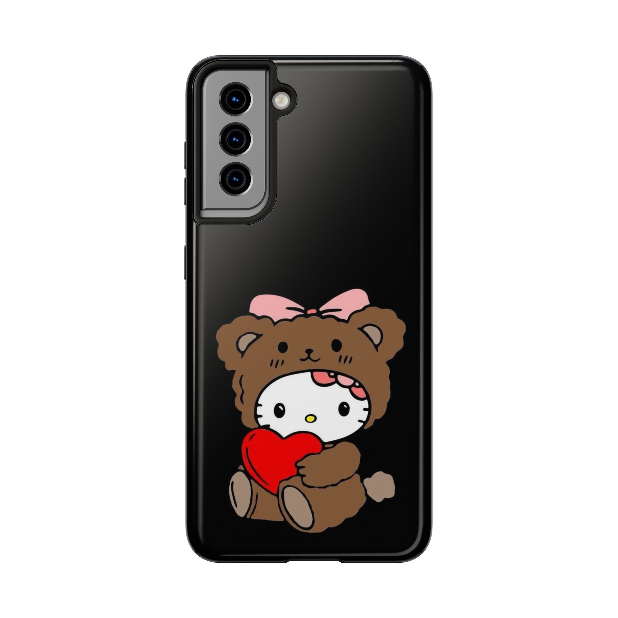 Cute Hello Kitty Bear Heart Tough Phone Case — Protective Cute Cartoon iPhone Cover