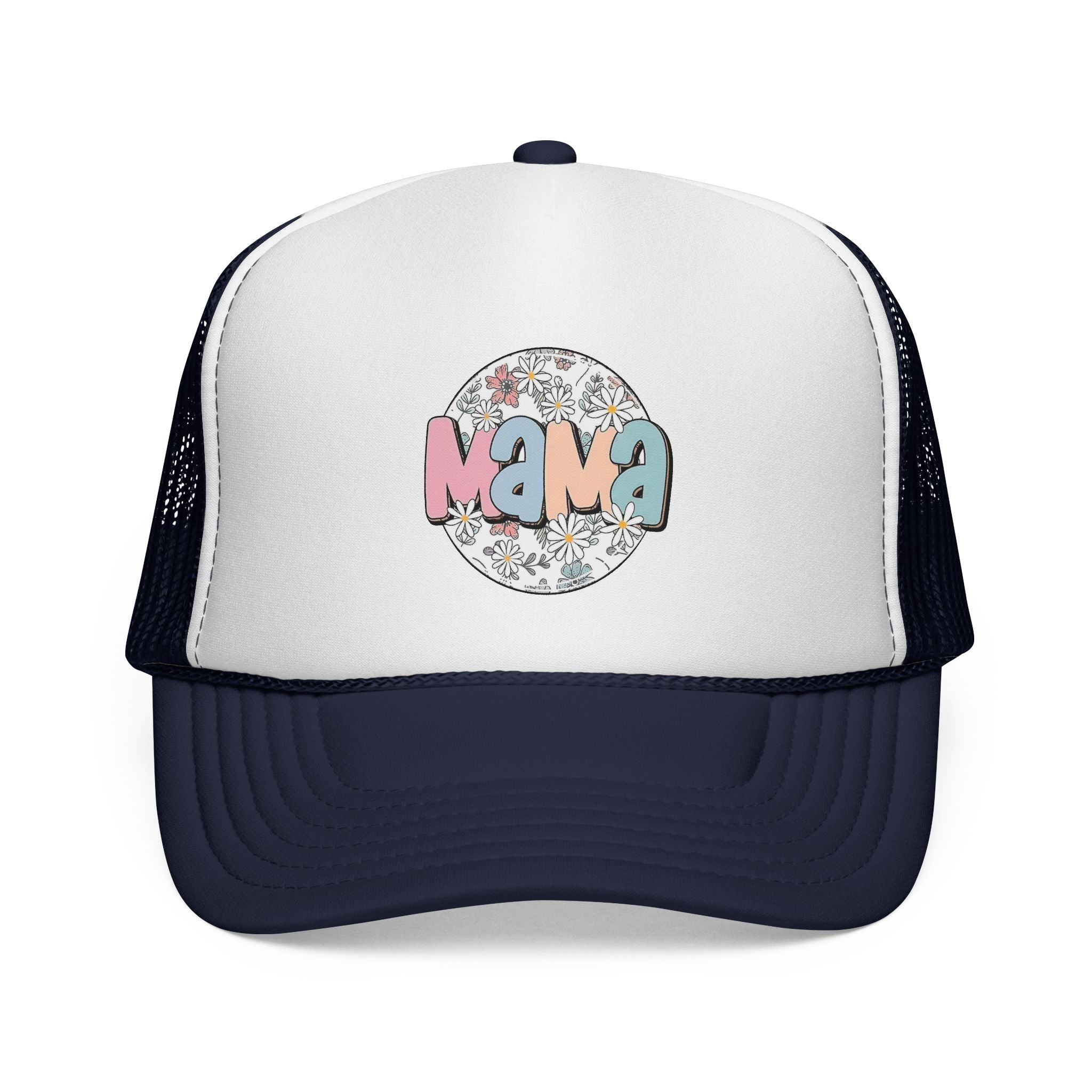Mama Floral Trucker Hat — Retro Pastel Mom Cap