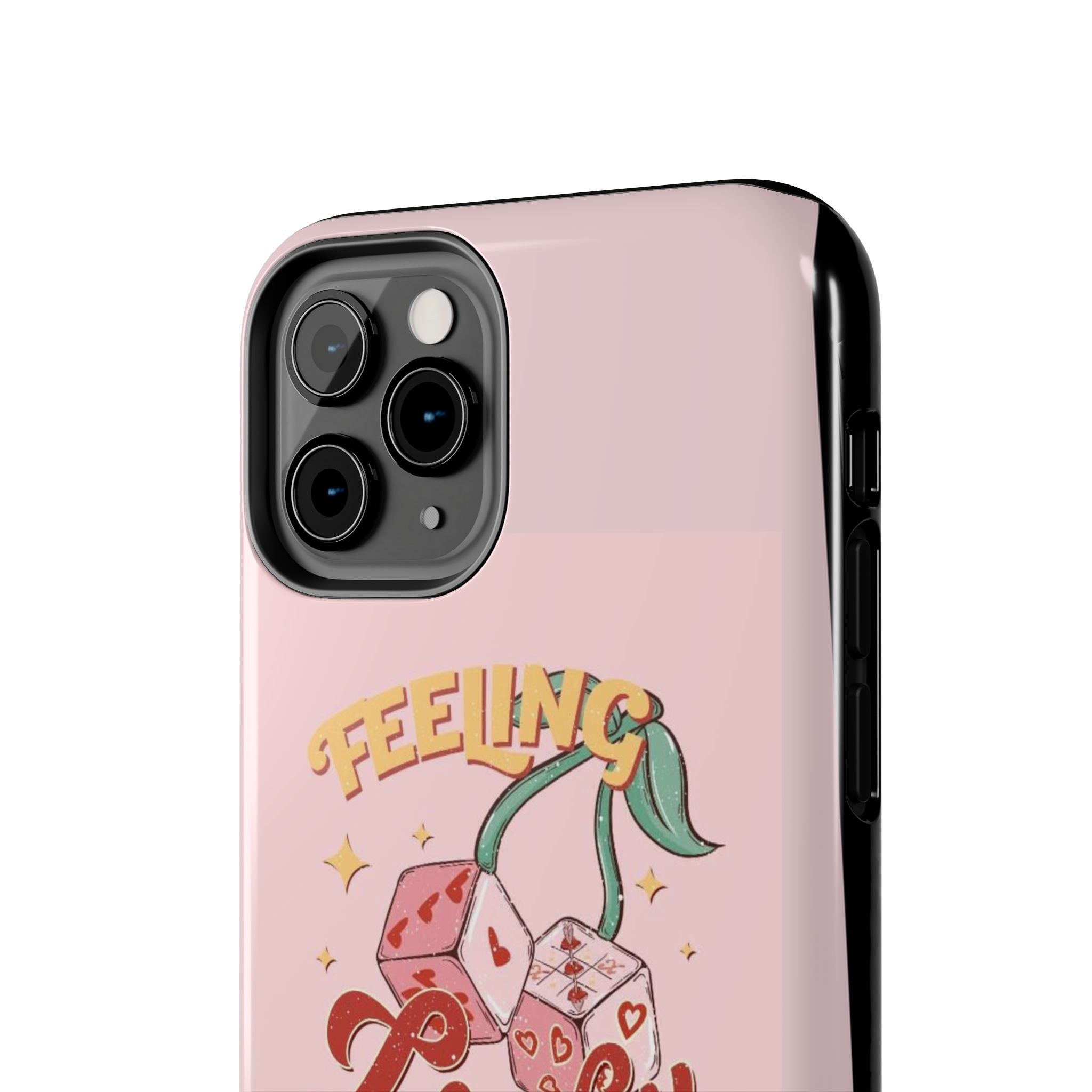 Feeling Lucky Phone Case — Pink Retro Dice Cherry Design